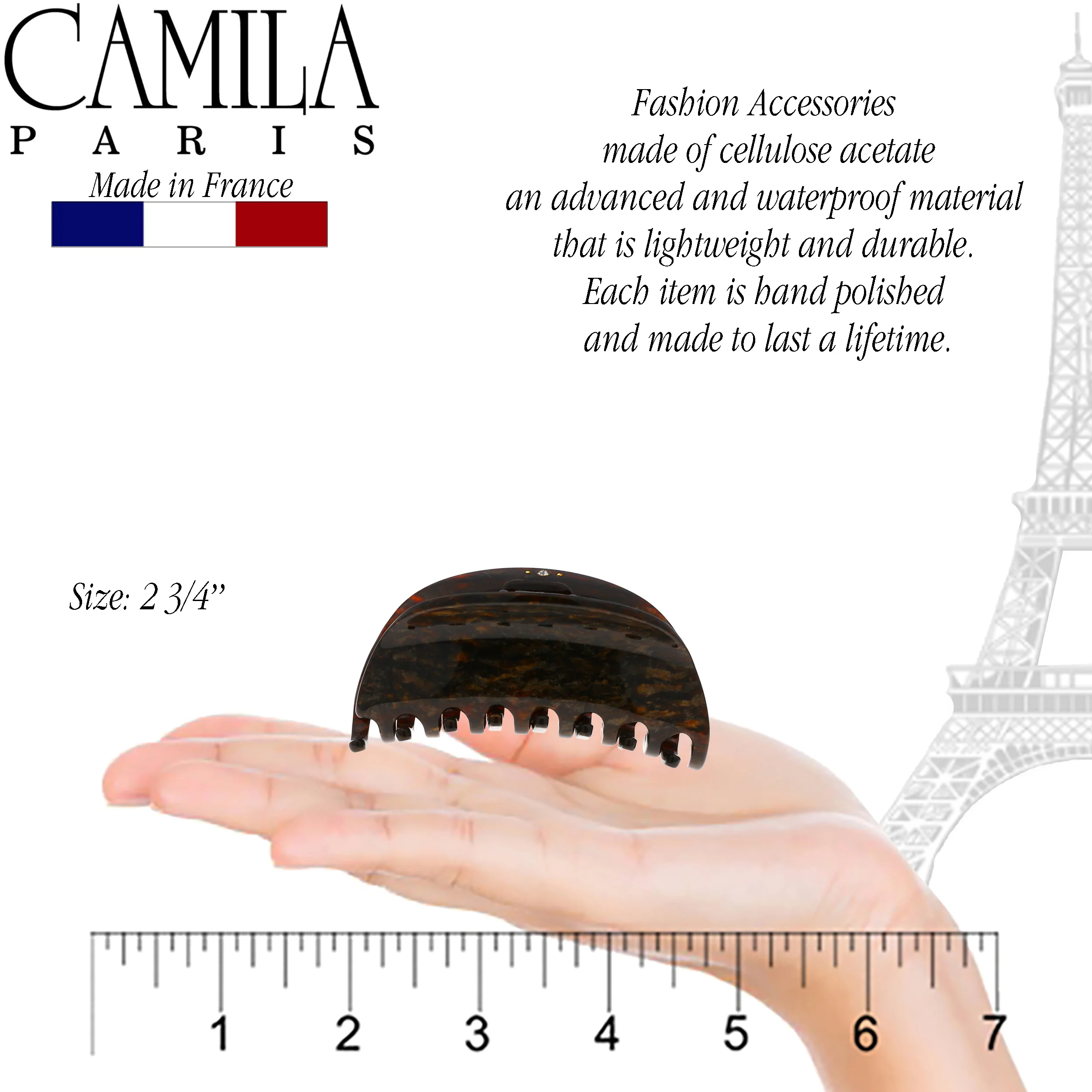 Camila Paris Handmade Luna Spring Covered Hair Clip - Image 11