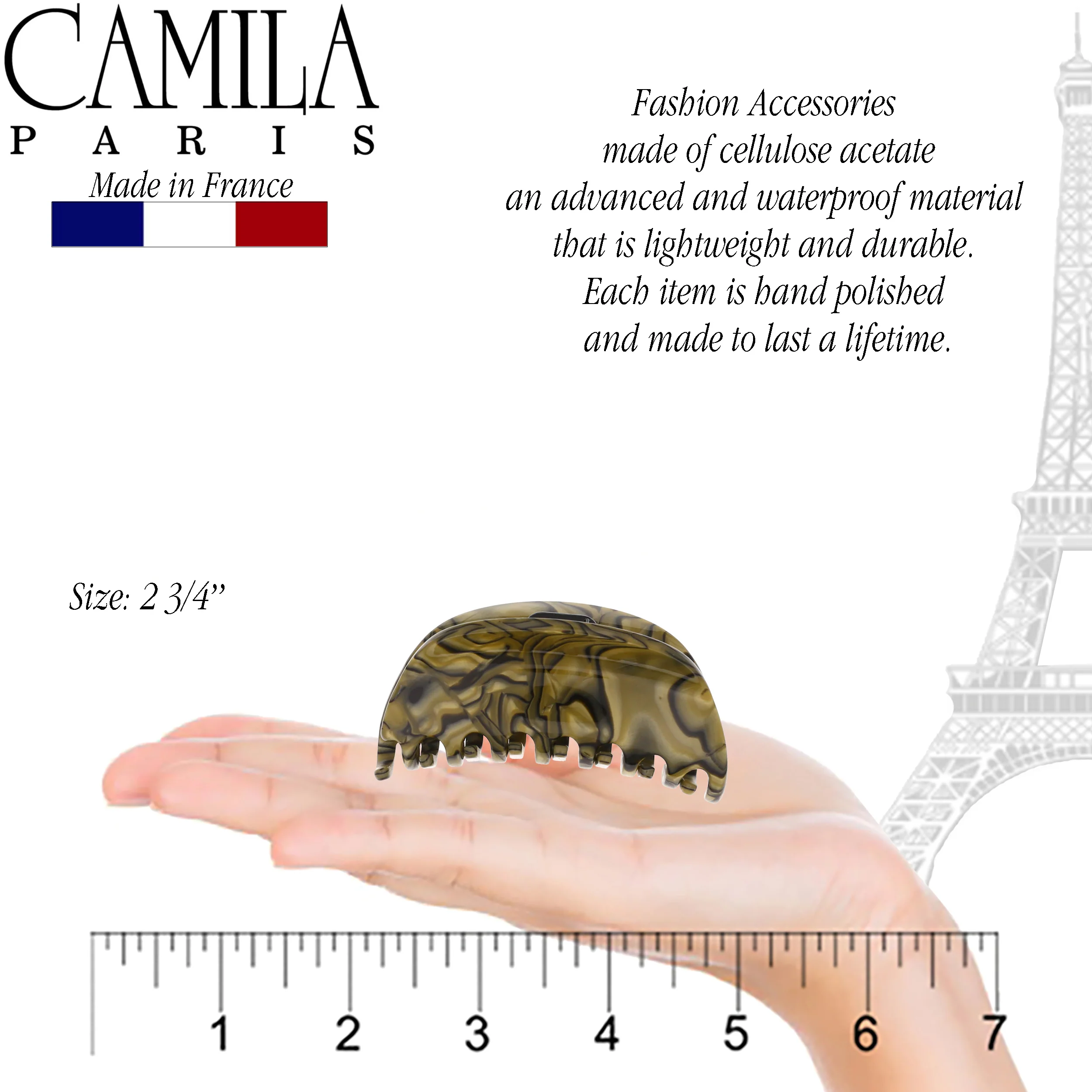 Camila Paris Handmade Luna Spring Covered Hair Clip - Image 3