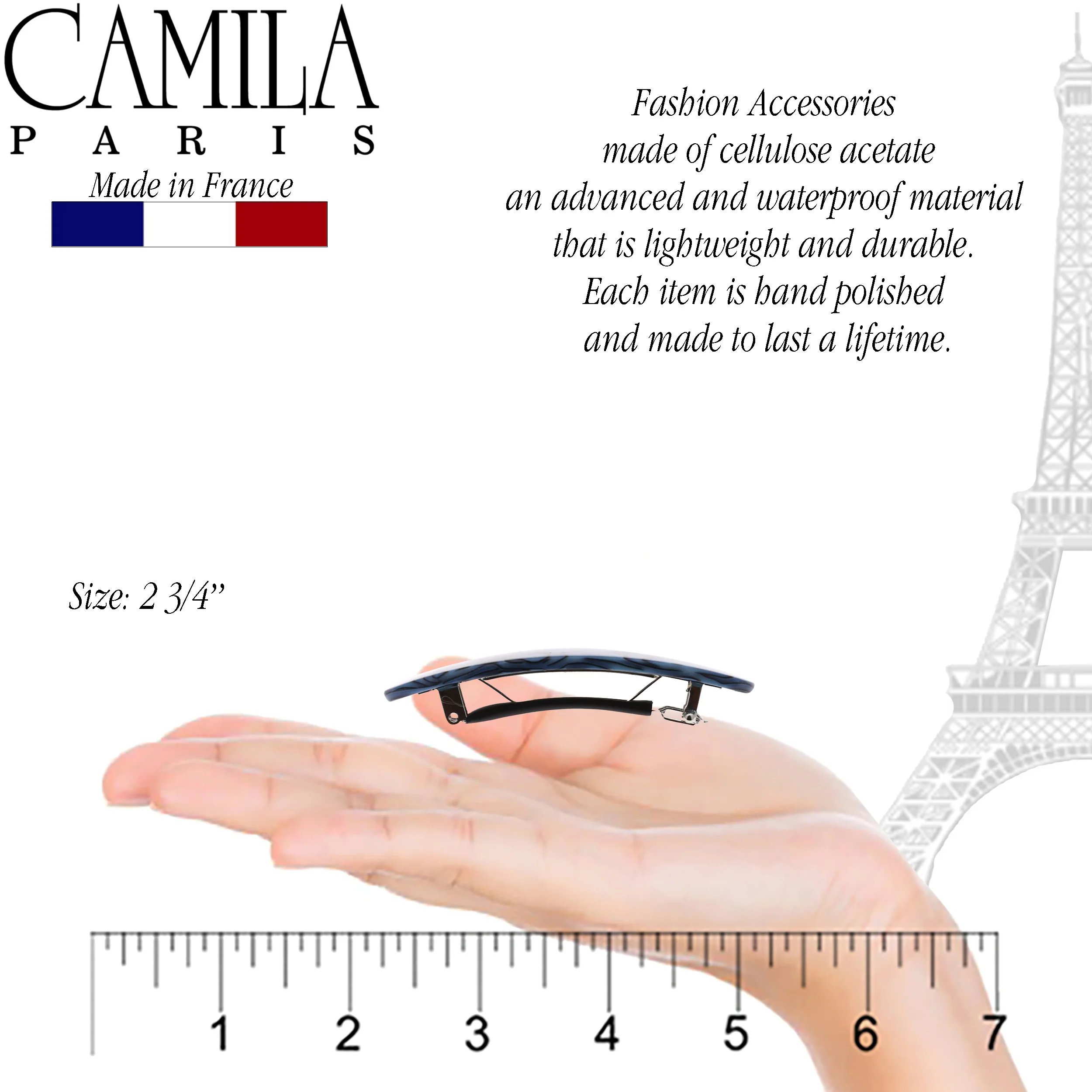 Camila Paris Handmade Oval No-Slip Barrette - Image 6