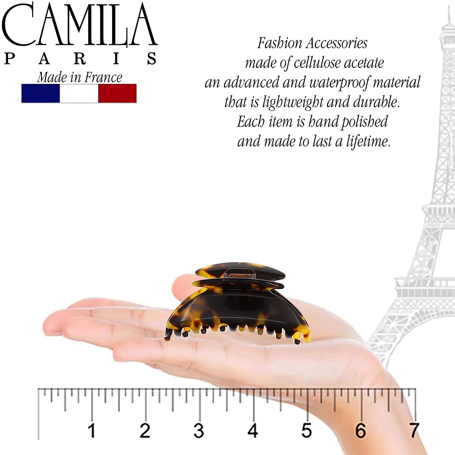 Camila Paris Handmade Reine Spring Covered Hair Clip - Image 10
