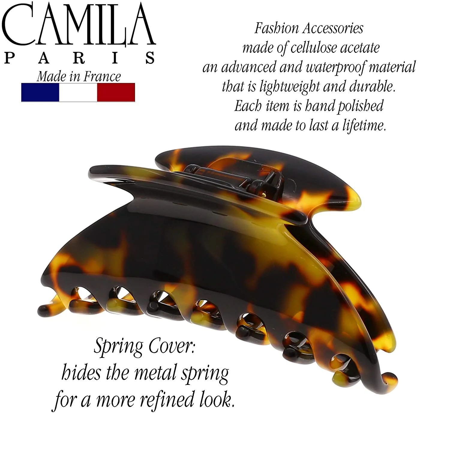 Camila Paris Handmade Reine Spring Covered Hair Clip - Image 11