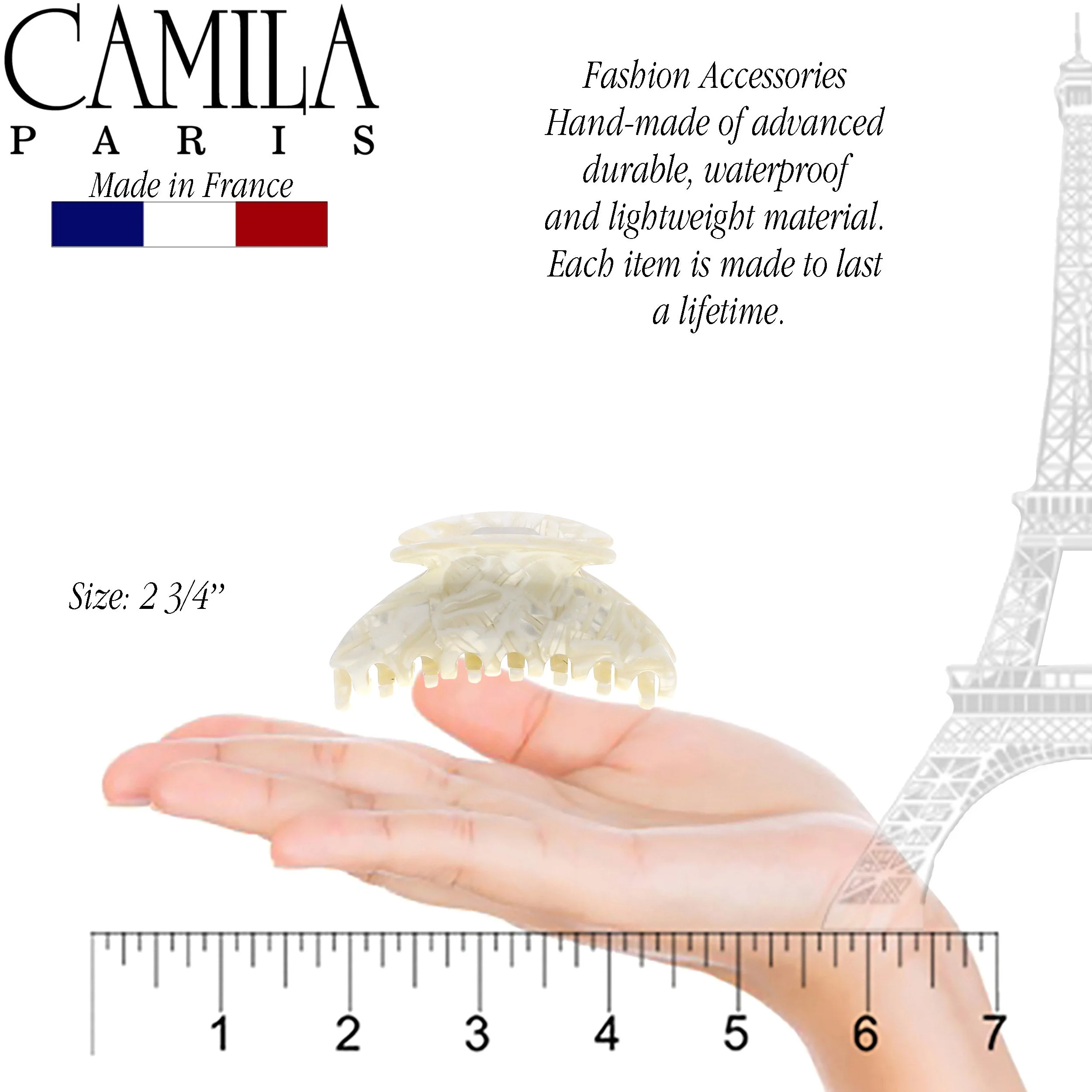 Camila Paris Handmade Reine Spring Covered Hair Clip - Image 14