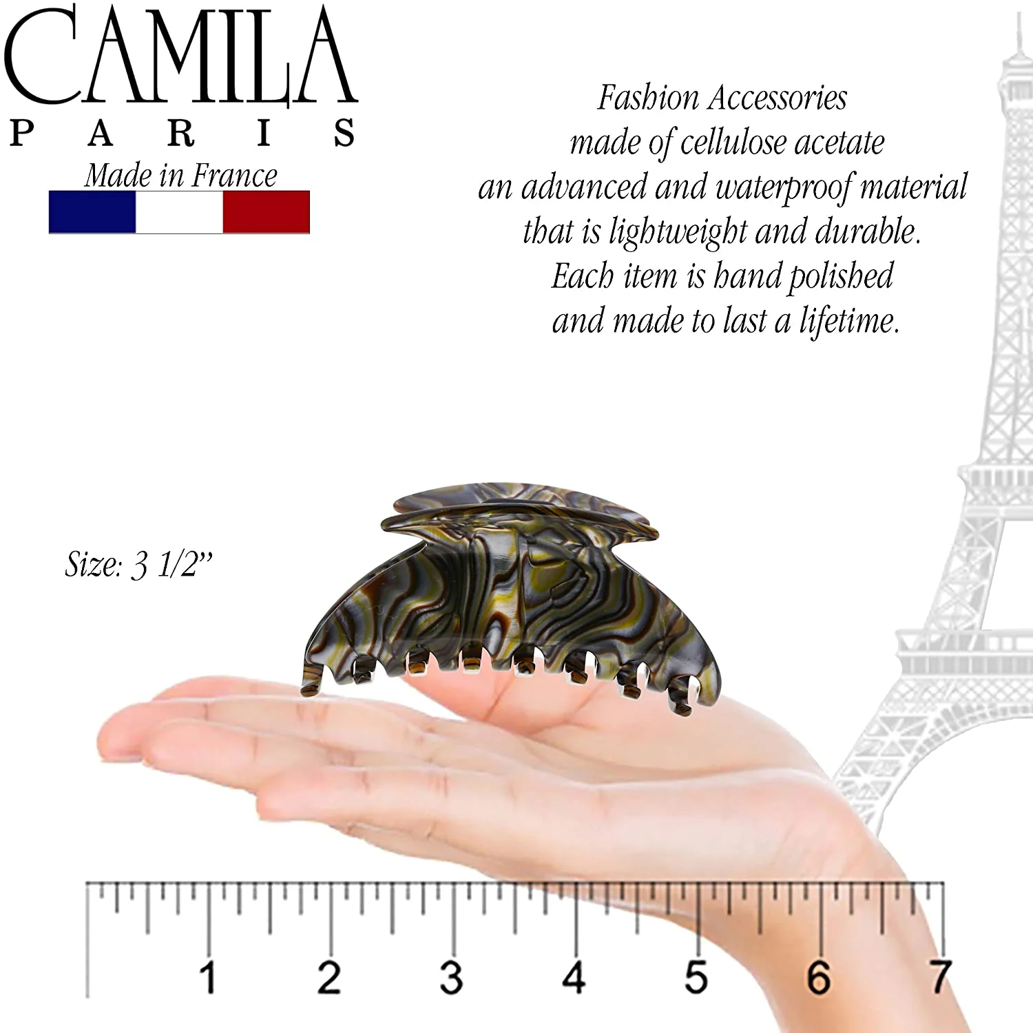 Camila Paris Handmade Reine Spring Covered Hair Clip - Image 18