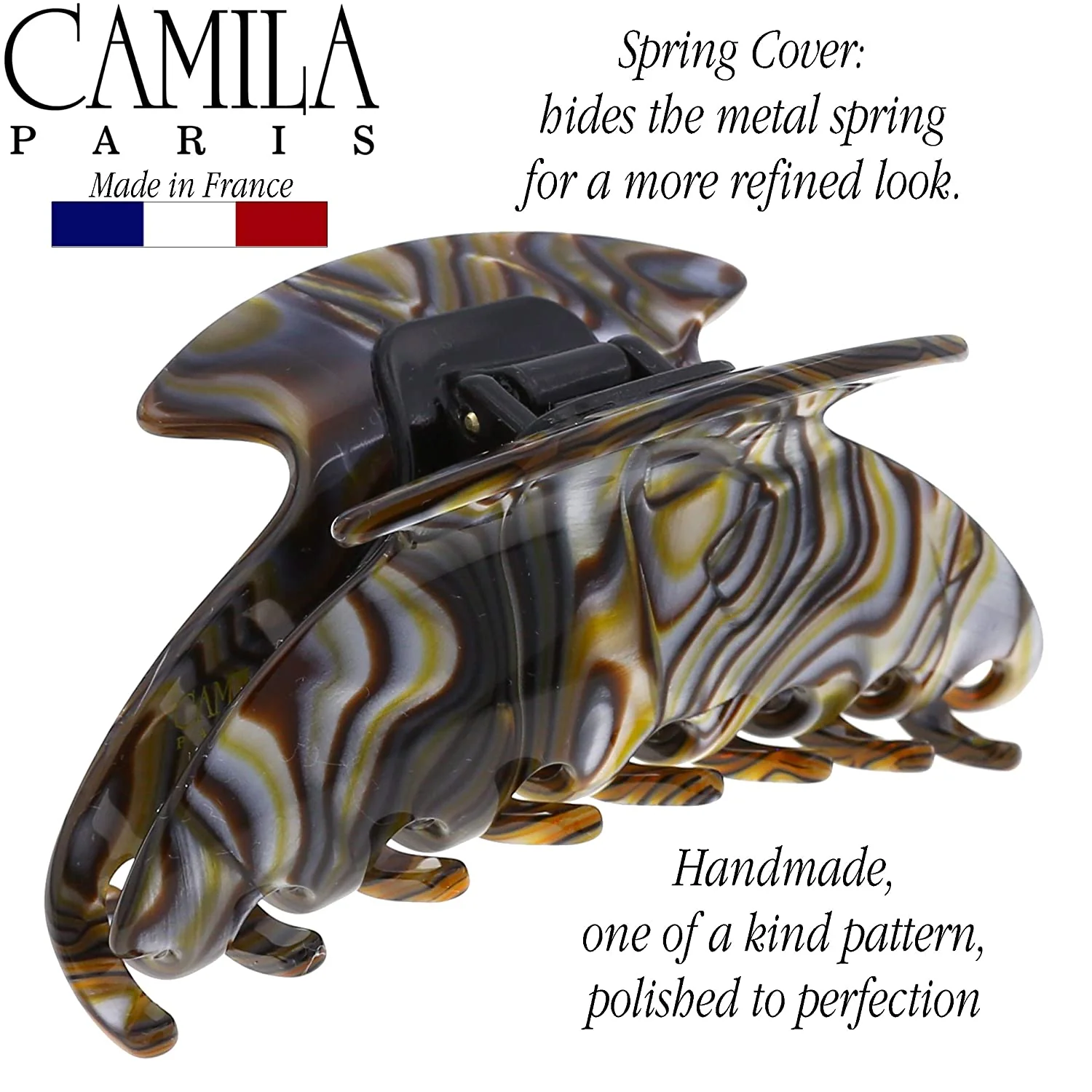 Camila Paris Handmade Reine Spring Covered Hair Clip - Image 19