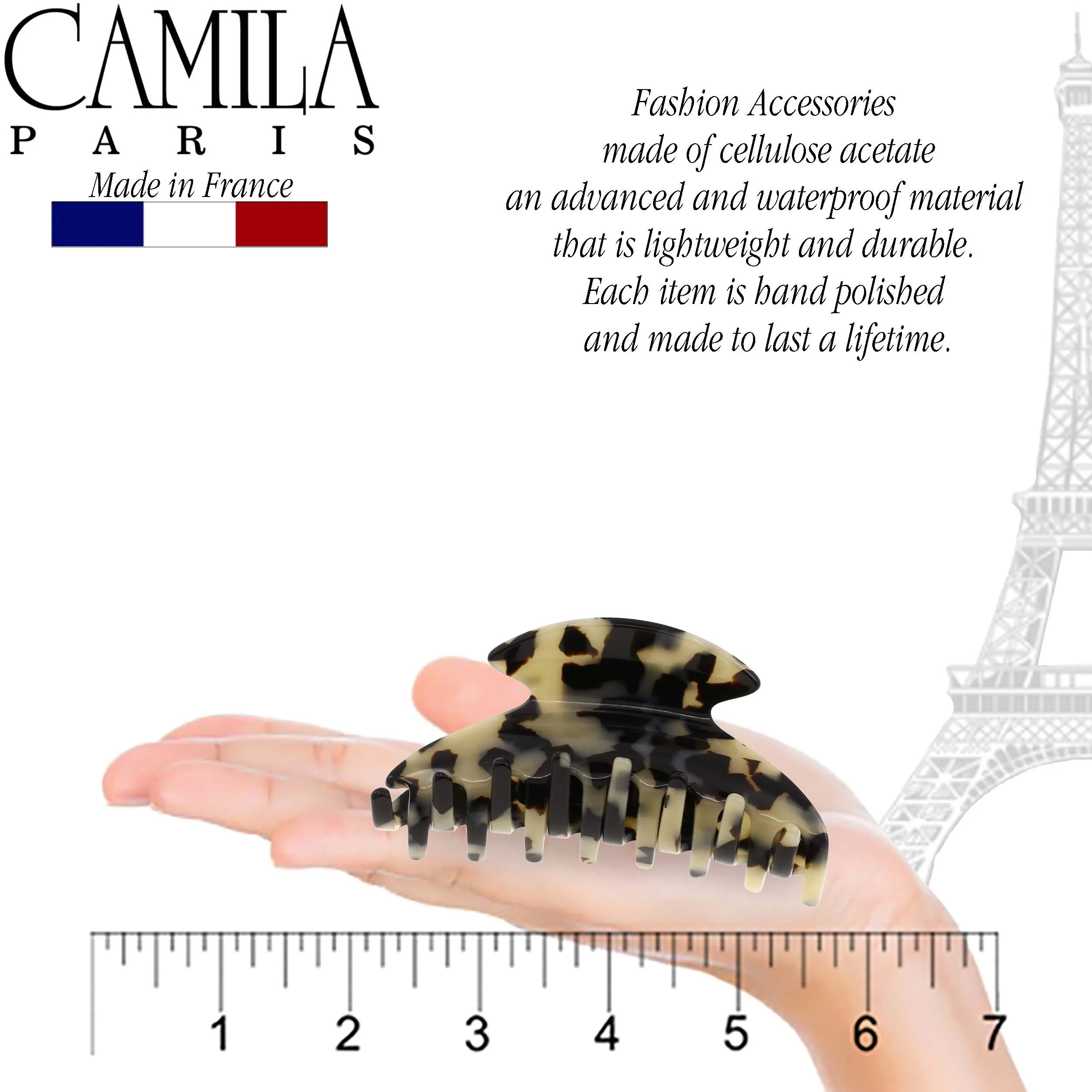 Camila Paris Handmade Reine Spring Covered Hair Clip - Image 2
