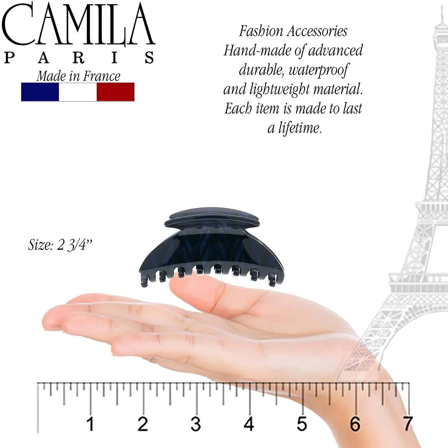 Camila Paris Handmade Reine Spring Covered Hair Clip - Image 22