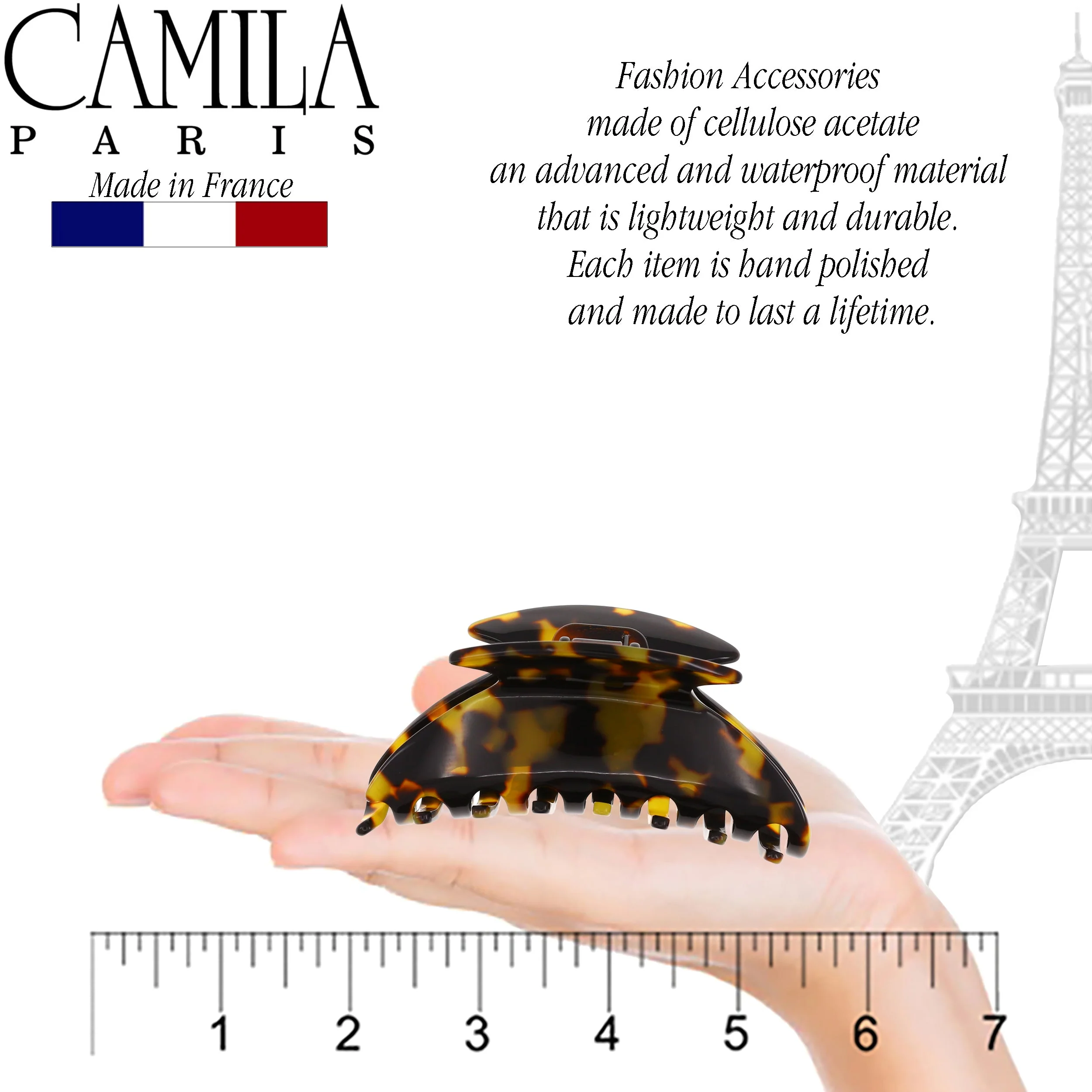 Camila Paris Handmade Reine Spring Covered Hair Clip - Image 6