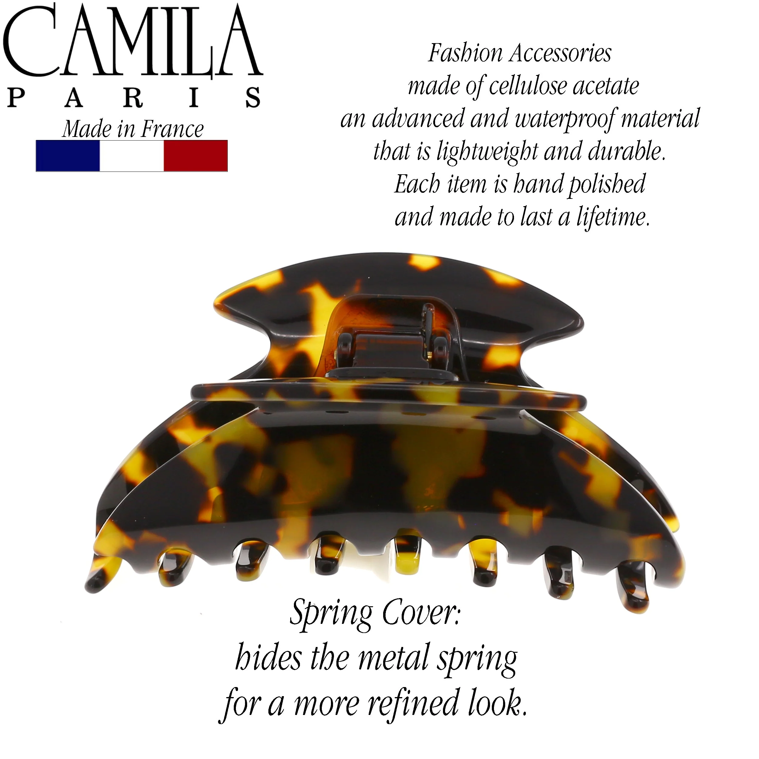 Camila Paris Handmade Reine Spring Covered Hair Clip - Image 7