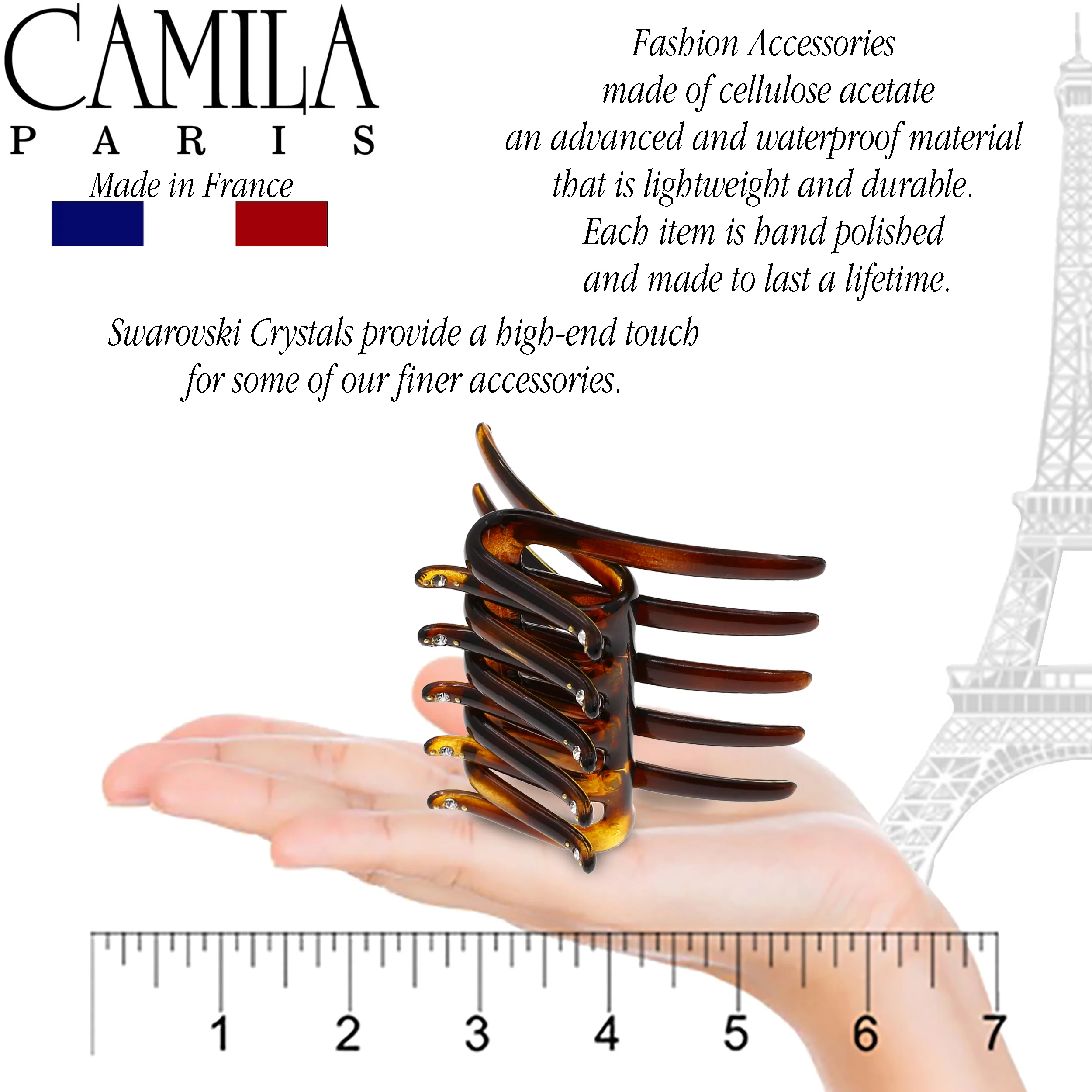 Camila Paris Interlocking Hair Combs with Swarovski Crystals - Image 2