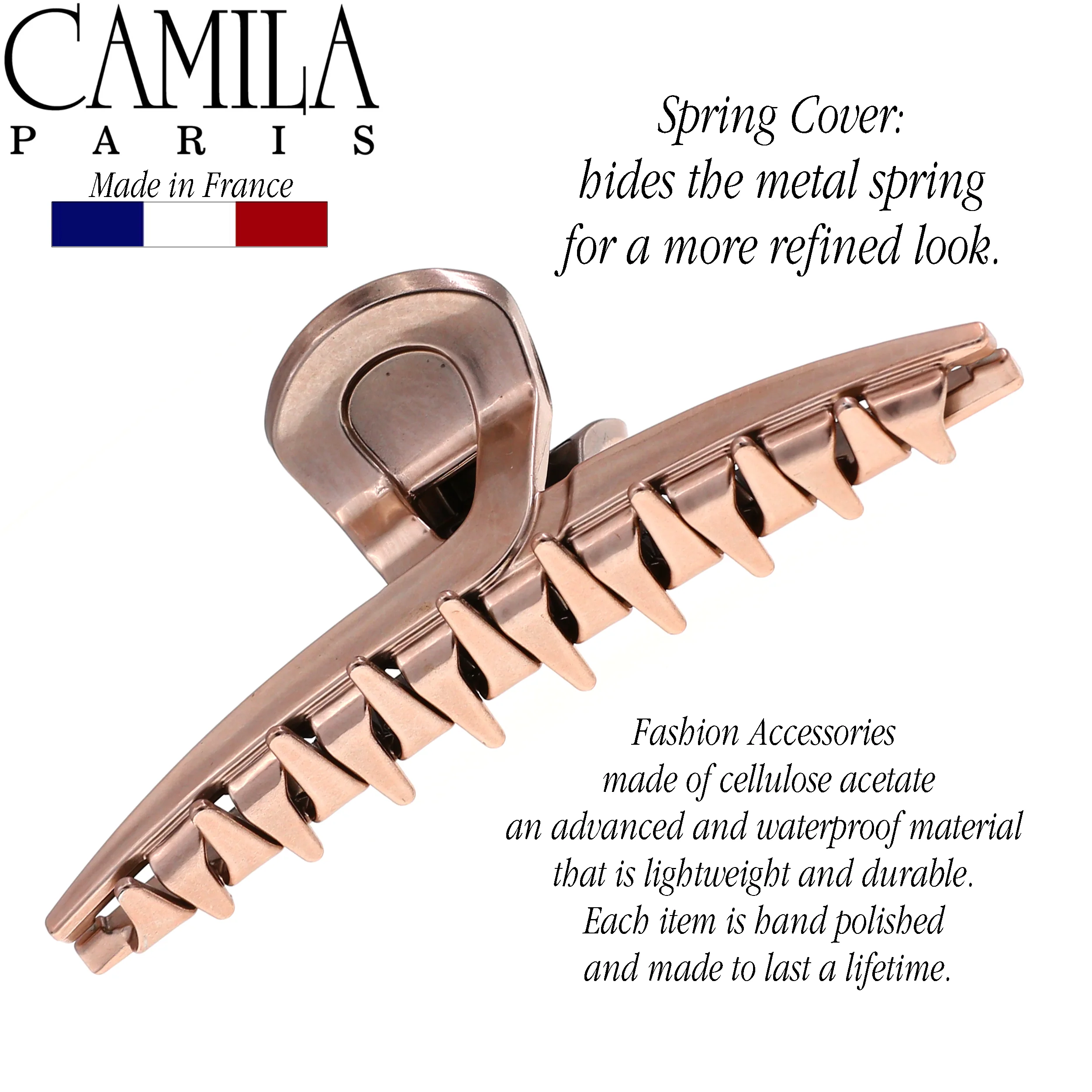 Camila Paris Joan Narrow Covered Spring Hair Clip - Image 11