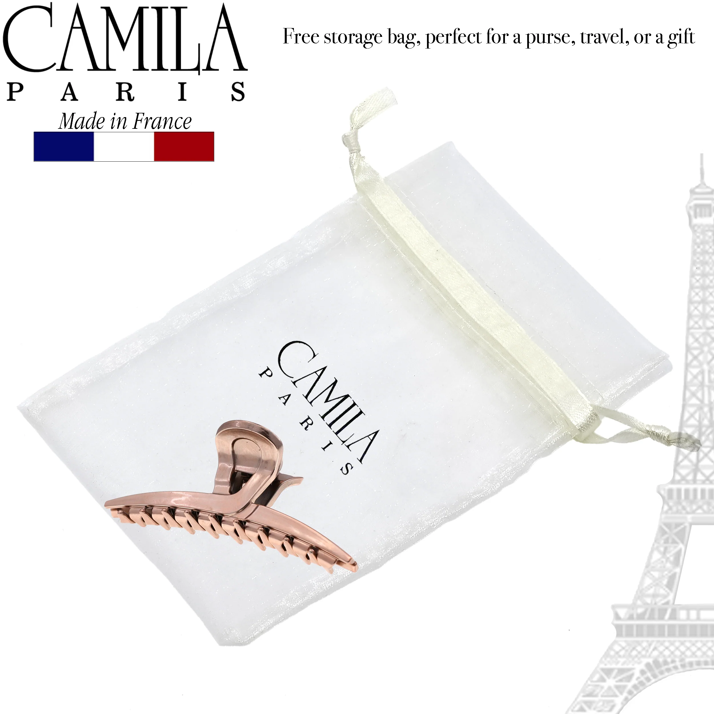 Camila Paris Joan Narrow Covered Spring Hair Clip - Image 12