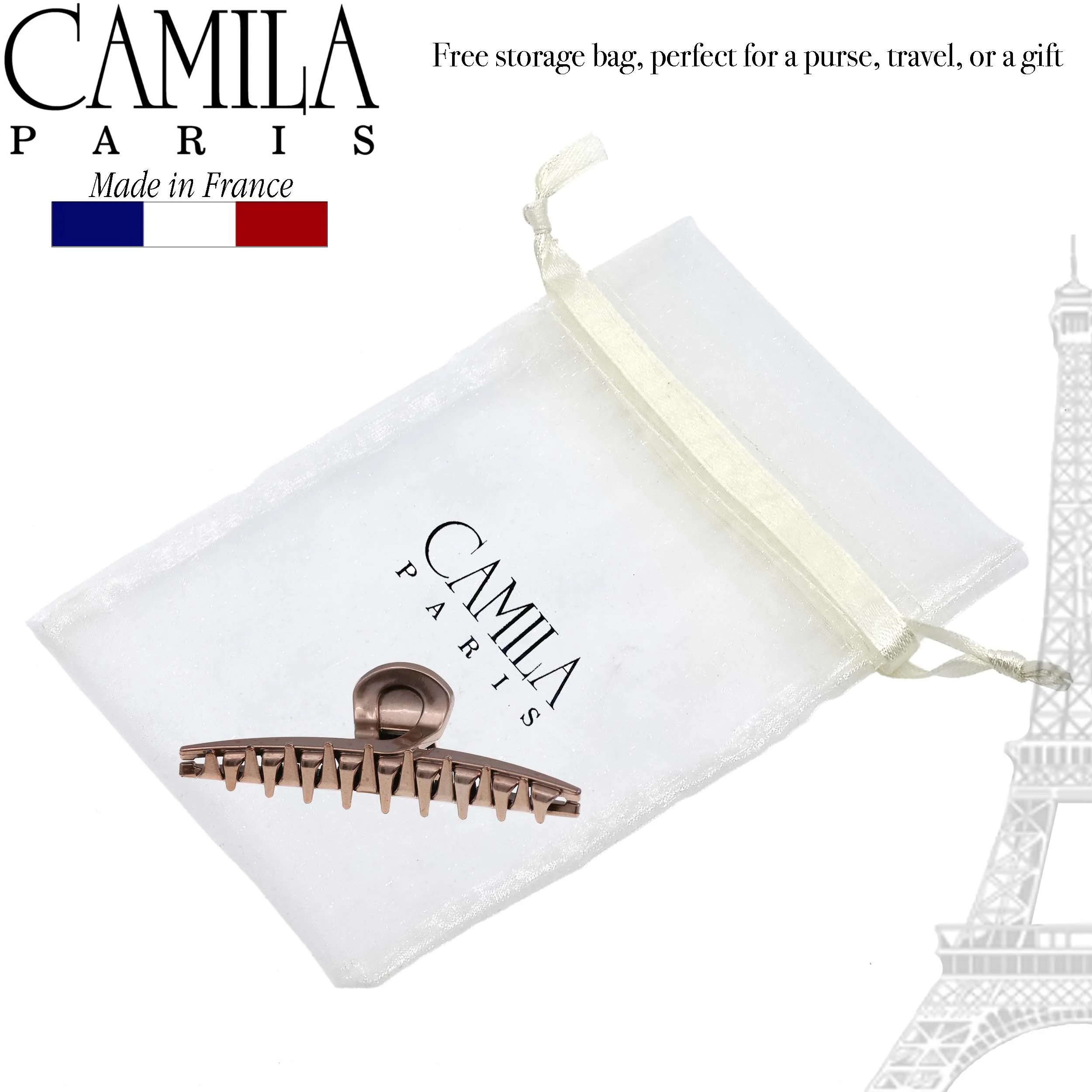 Camila Paris Joan Narrow Covered Spring Hair Clip - Image 16