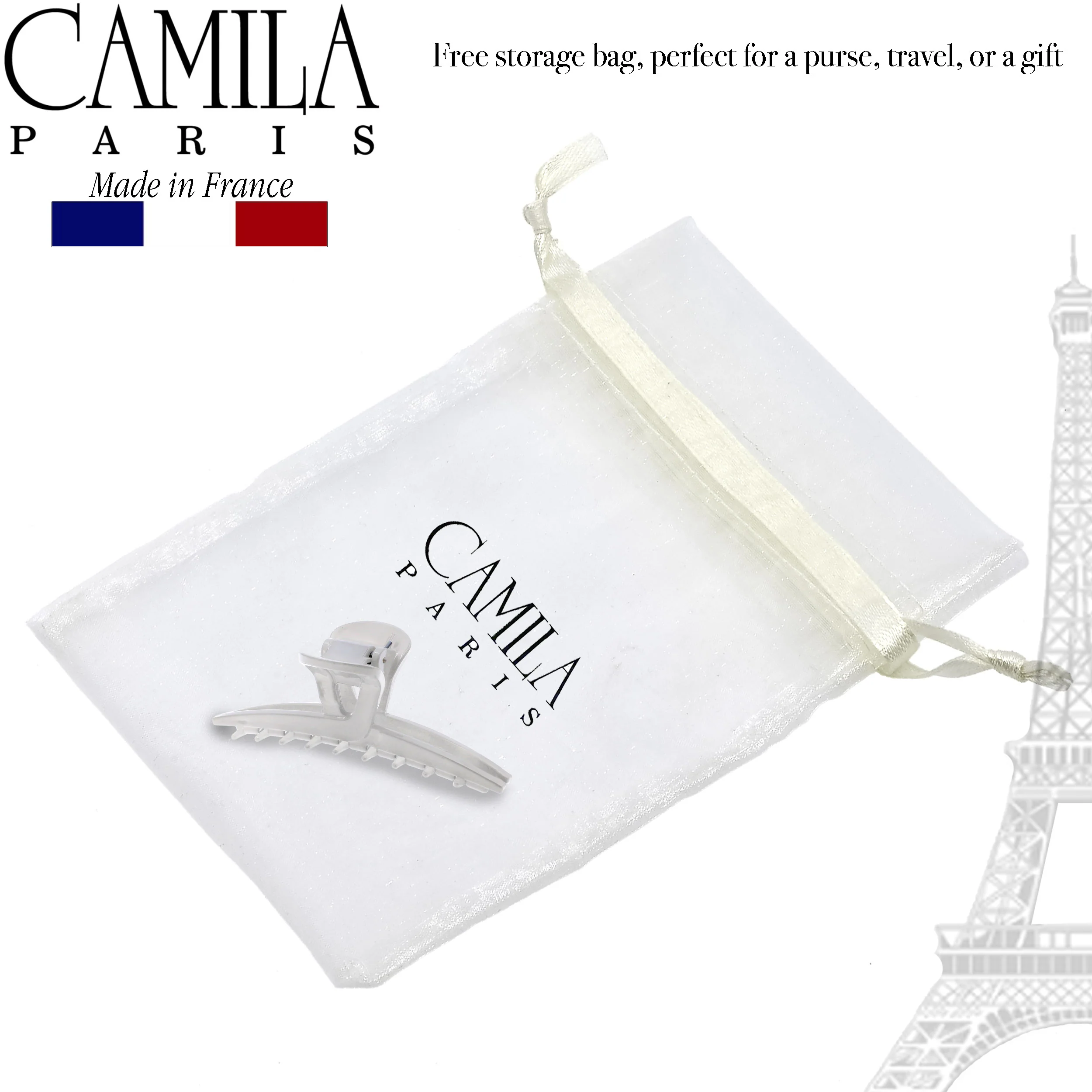 Camila Paris Joan Narrow Covered Spring Hair Clip - Image 20