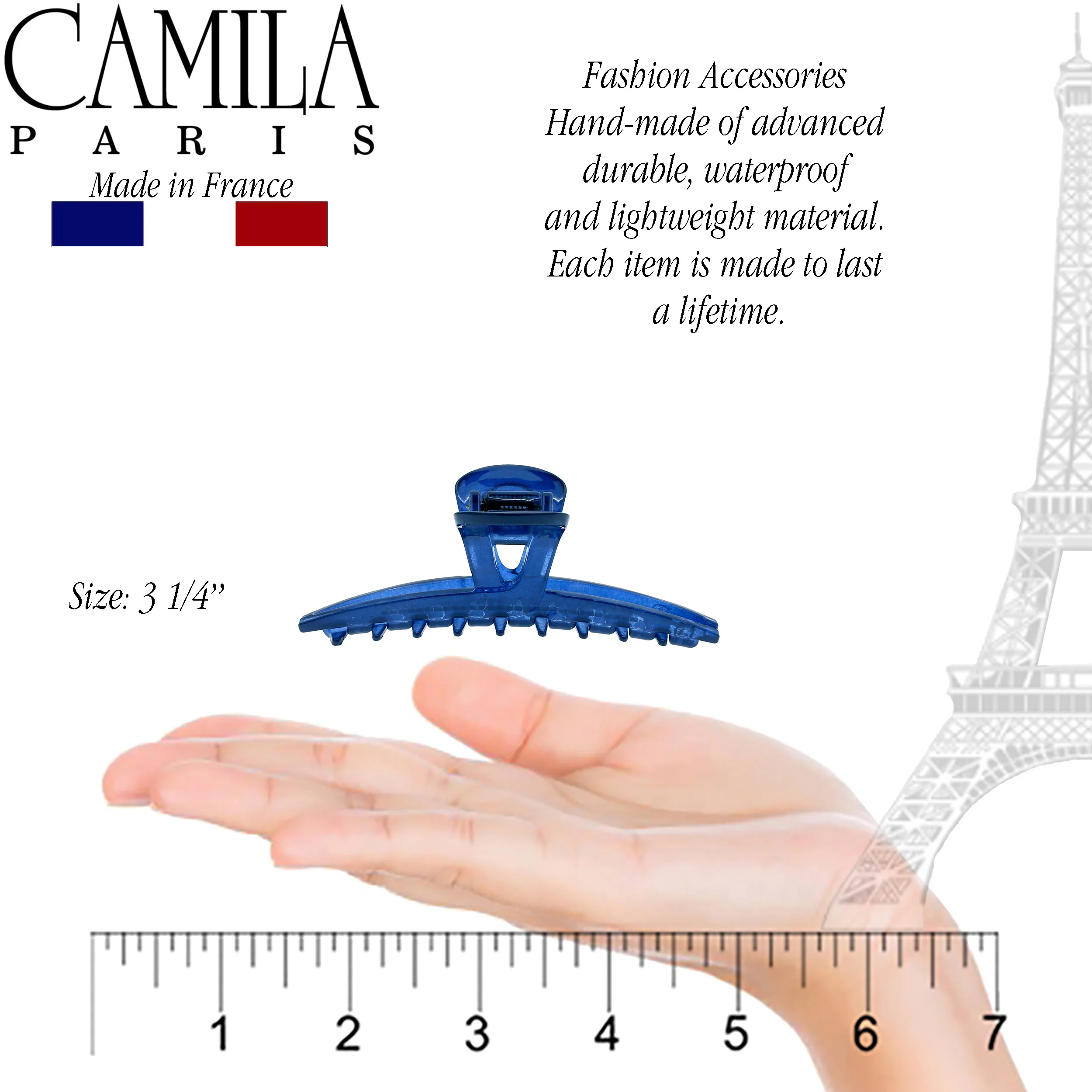 Camila Paris Joan Narrow Covered Spring Hair Clip - Image 22