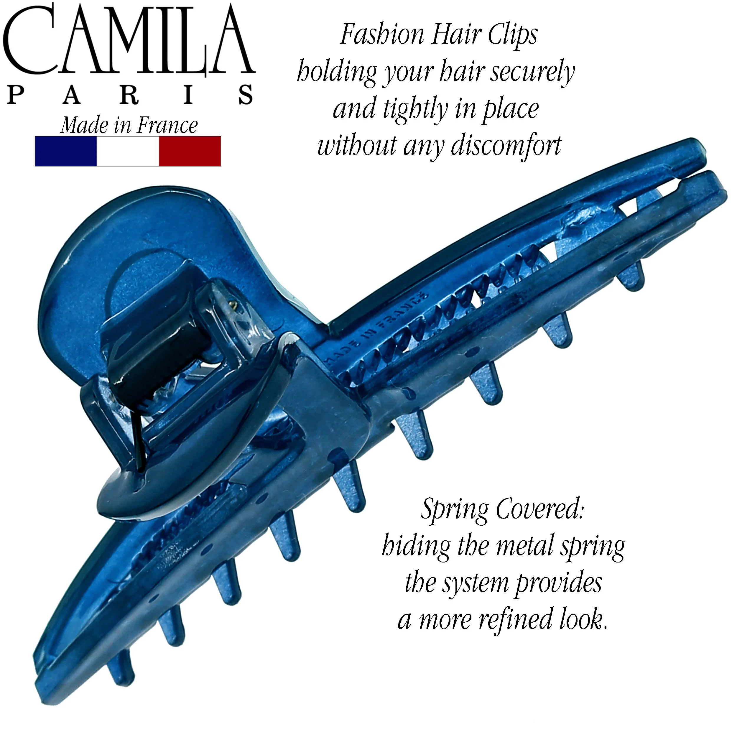 Camila Paris Joan Narrow Covered Spring Hair Clip - Image 23