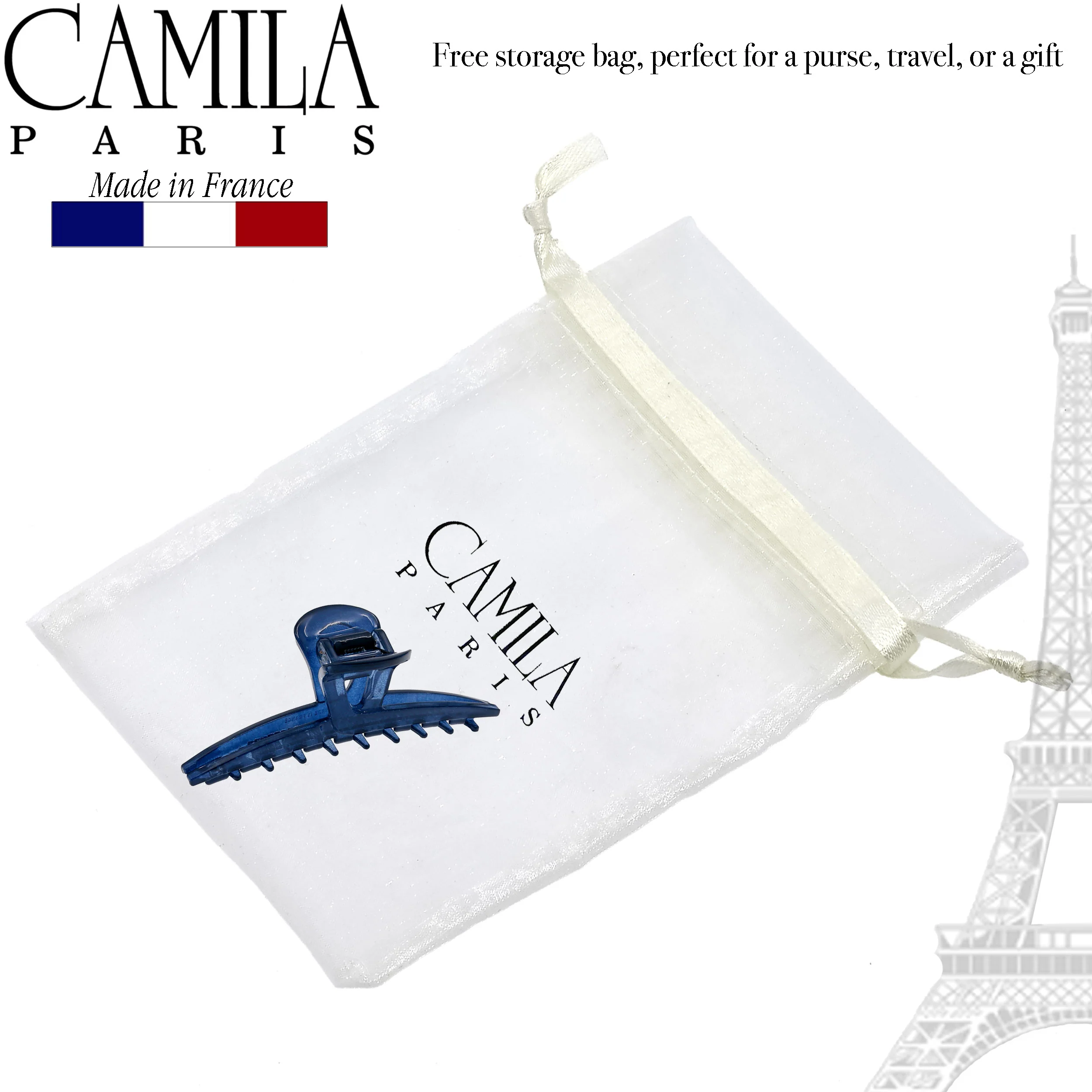 Camila Paris Joan Narrow Covered Spring Hair Clip - Image 24