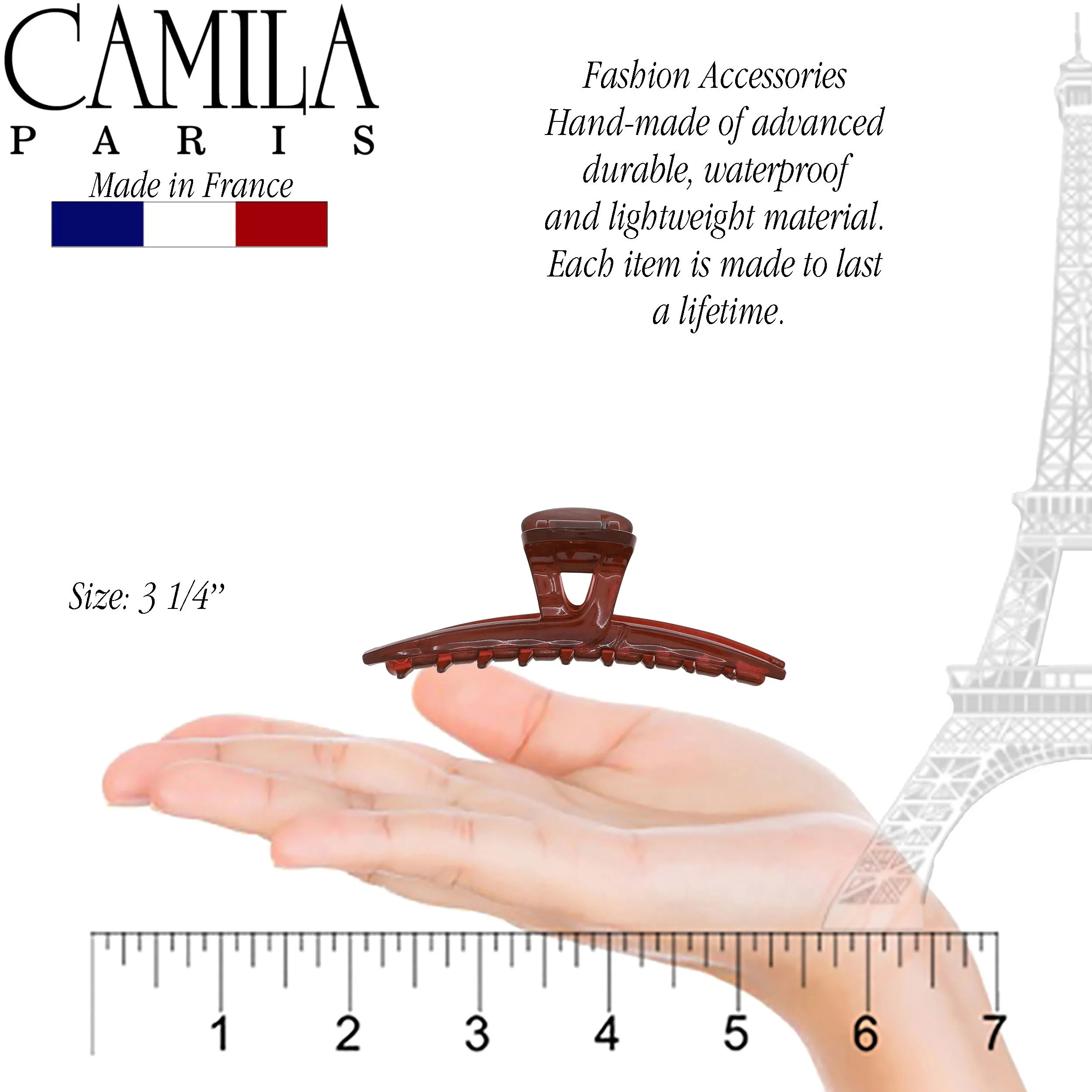 Camila Paris Joan Narrow Covered Spring Hair Clip - Image 26