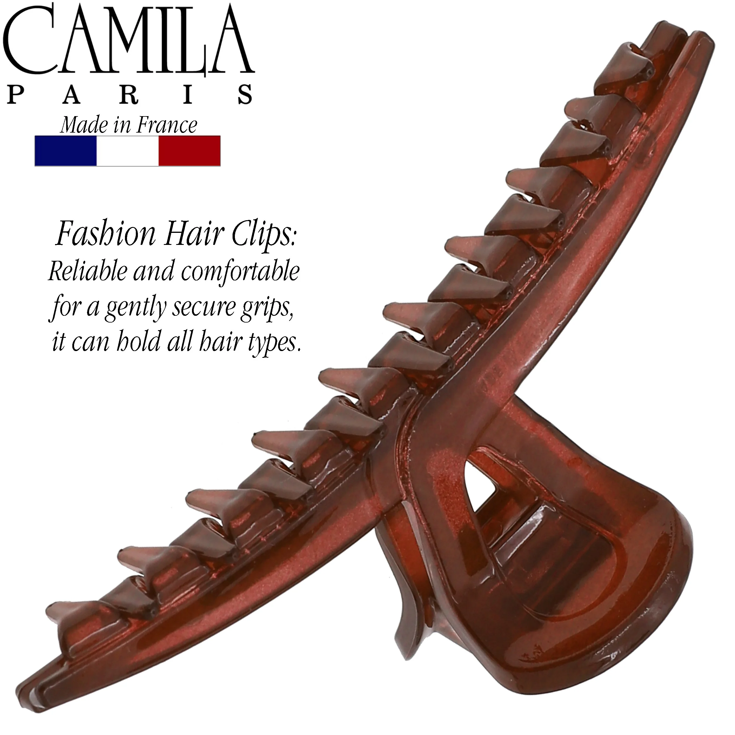Camila Paris Joan Narrow Covered Spring Hair Clip - Image 27