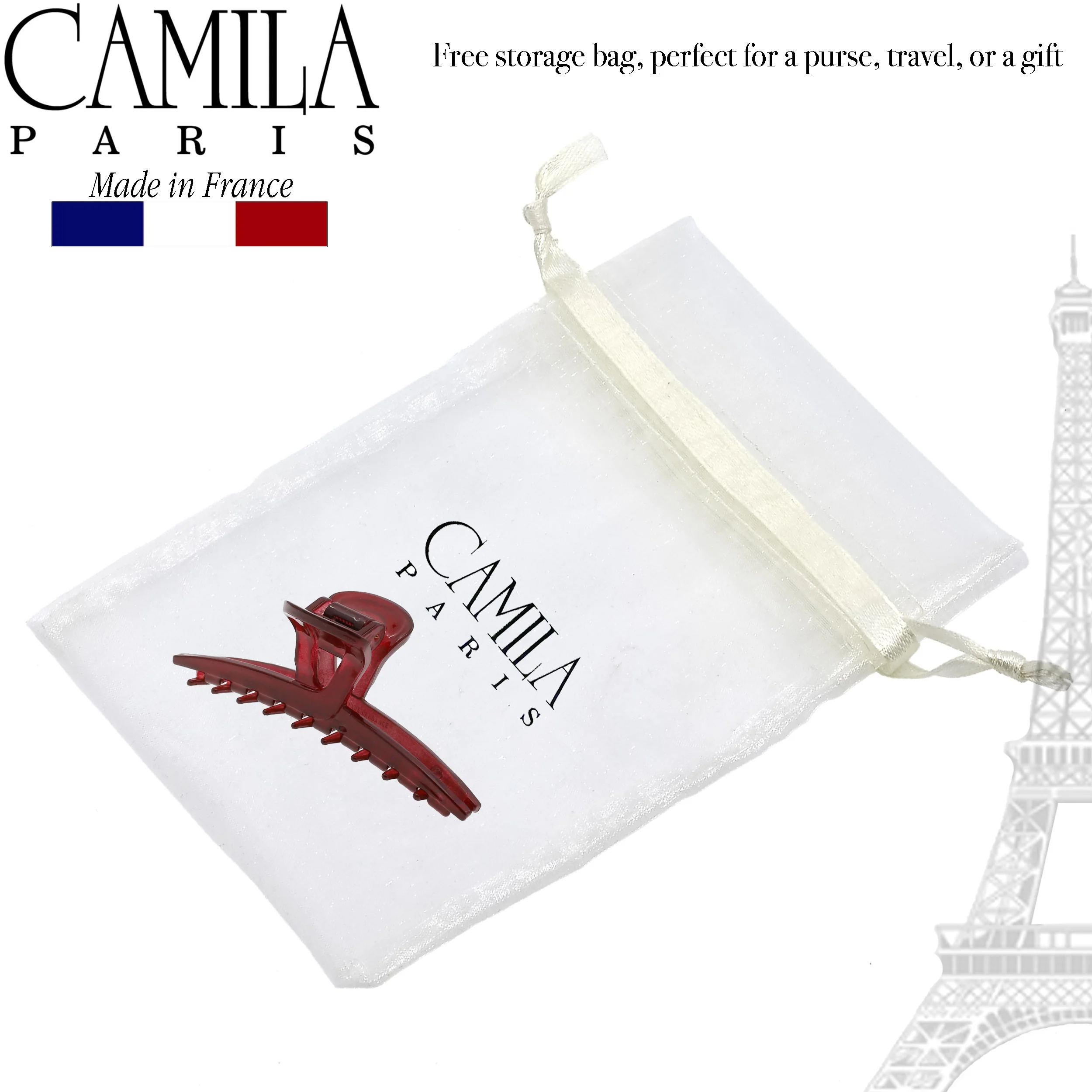 Camila Paris Joan Narrow Covered Spring Hair Clip - Image 28