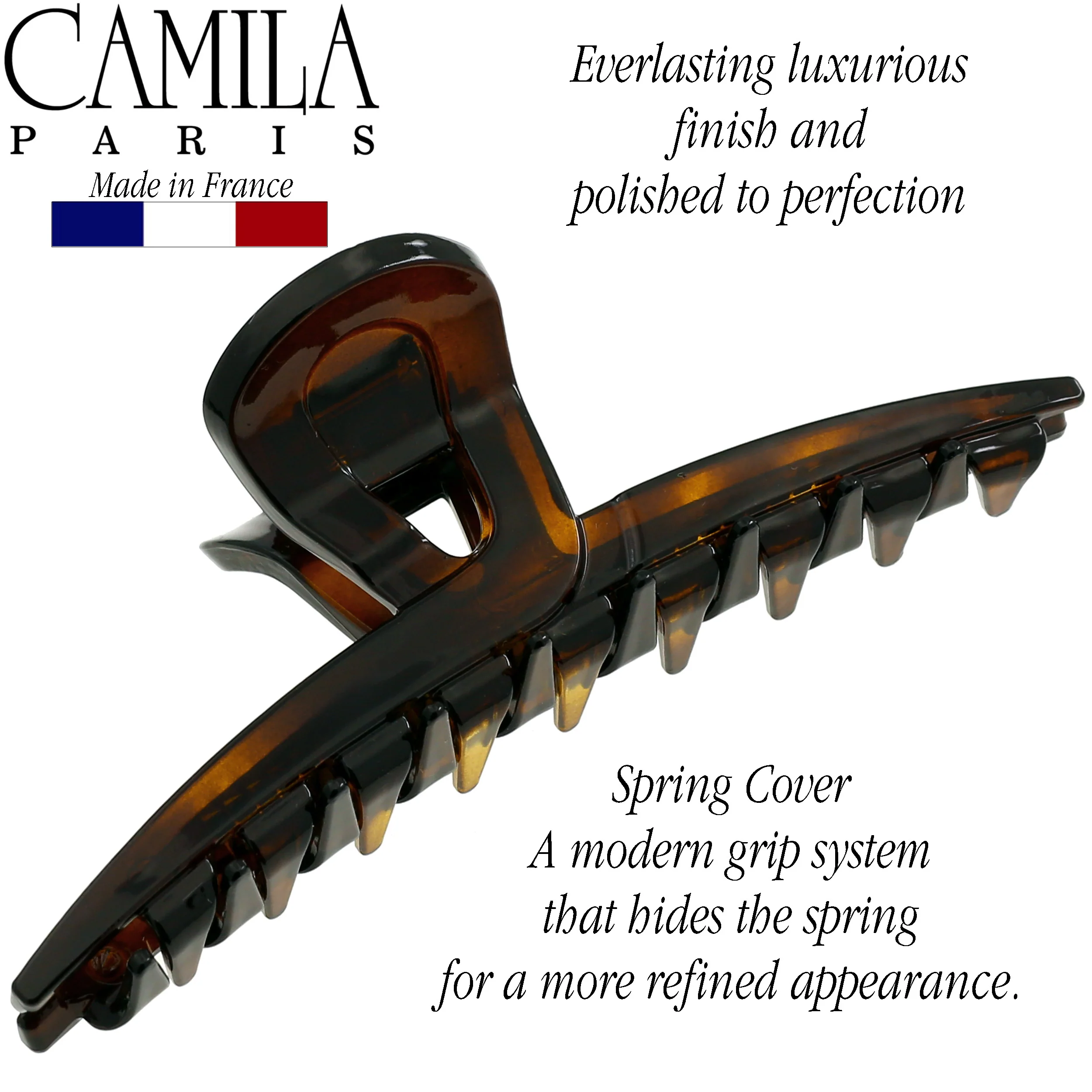 Camila Paris Joan Narrow Covered Spring Hair Clip - Image 3