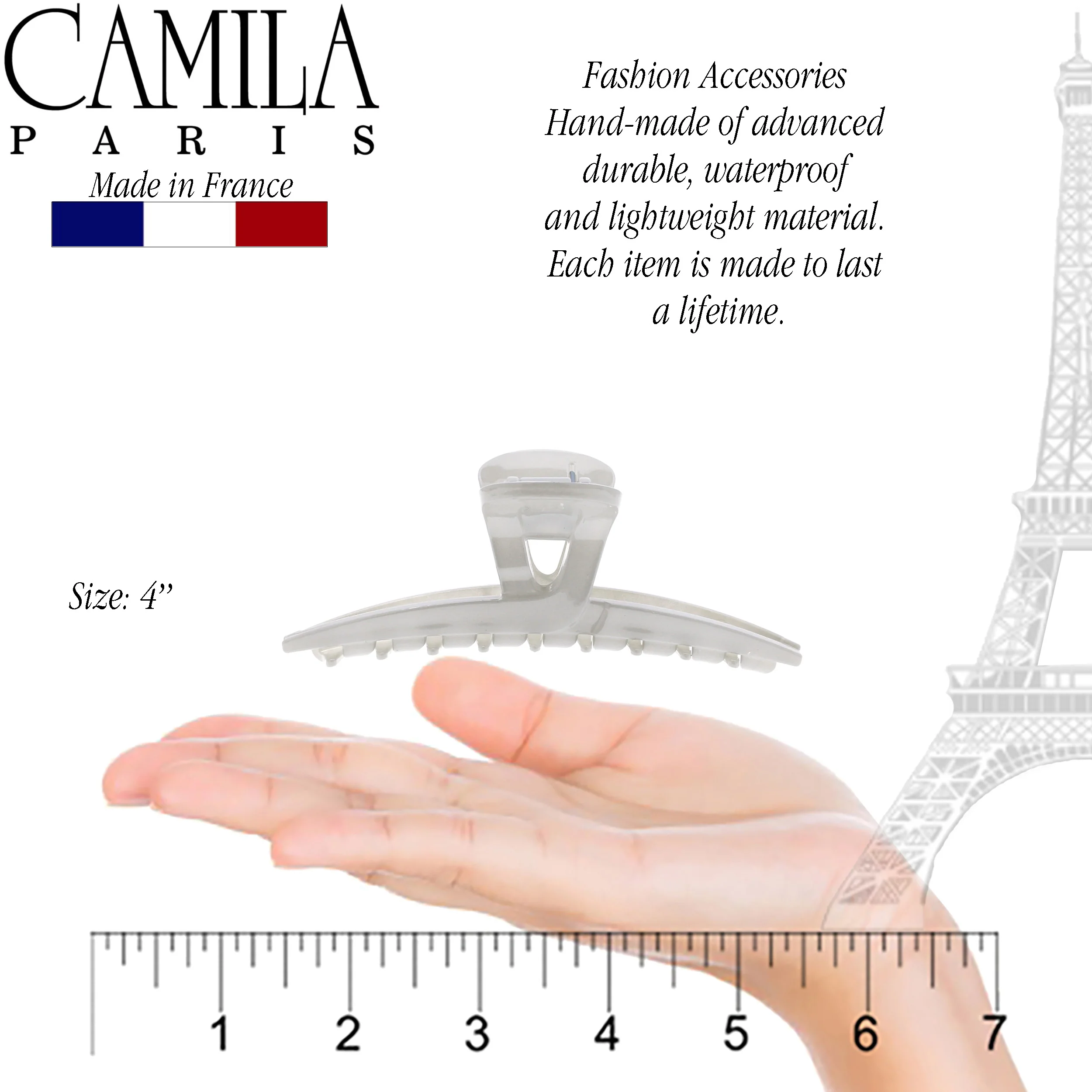 Camila Paris Joan Narrow Covered Spring Hair Clip - Image 30