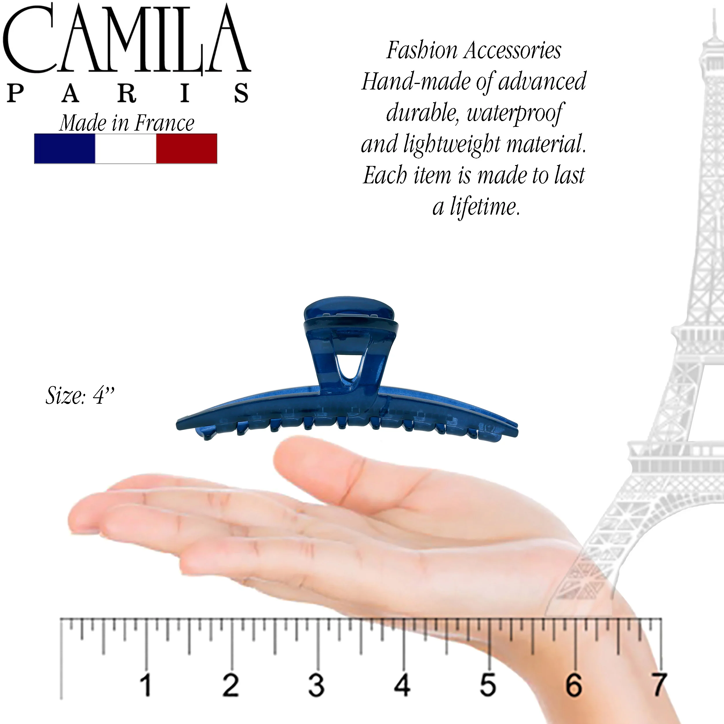 Camila Paris Joan Narrow Covered Spring Hair Clip - Image 34