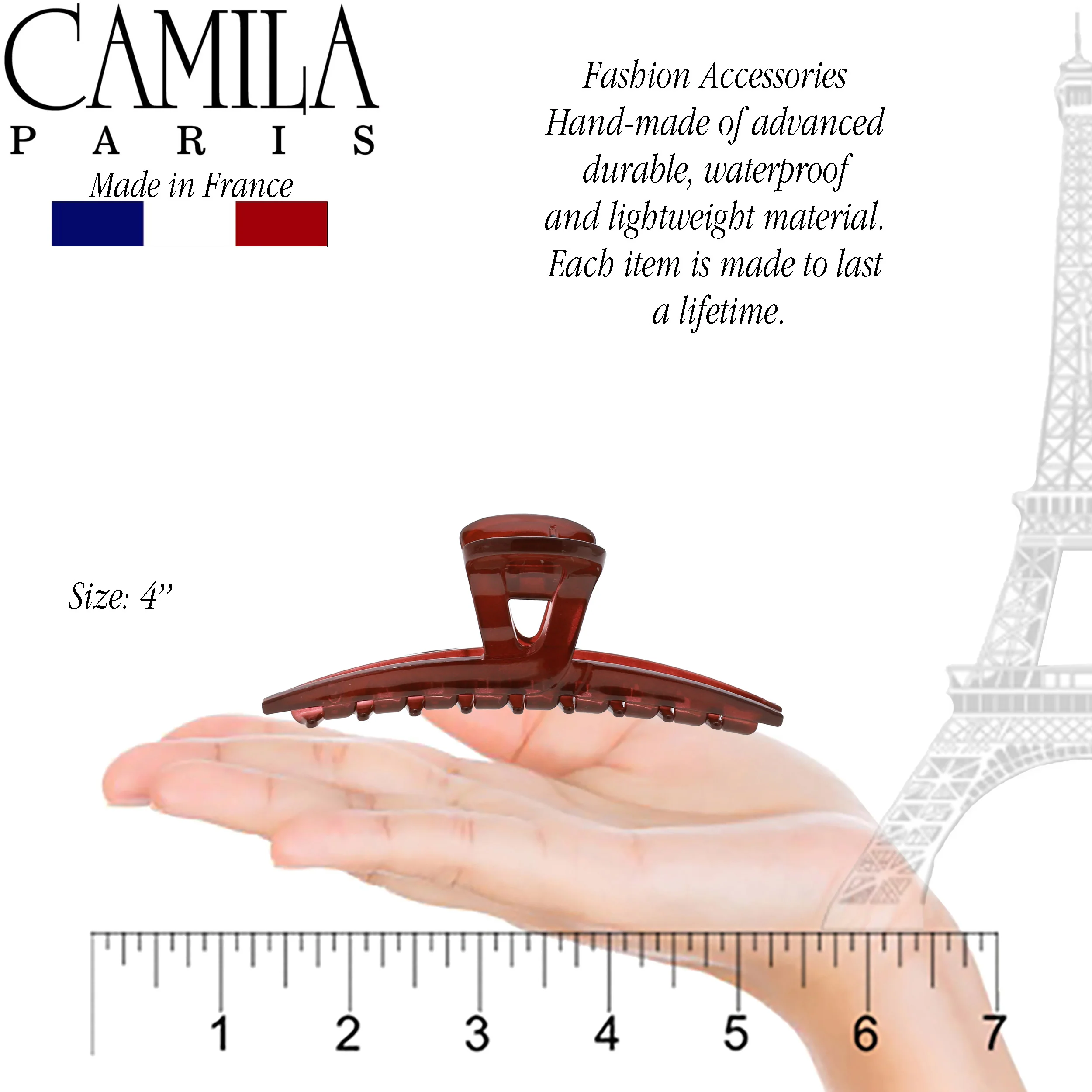 Camila Paris Joan Narrow Covered Spring Hair Clip - Image 38