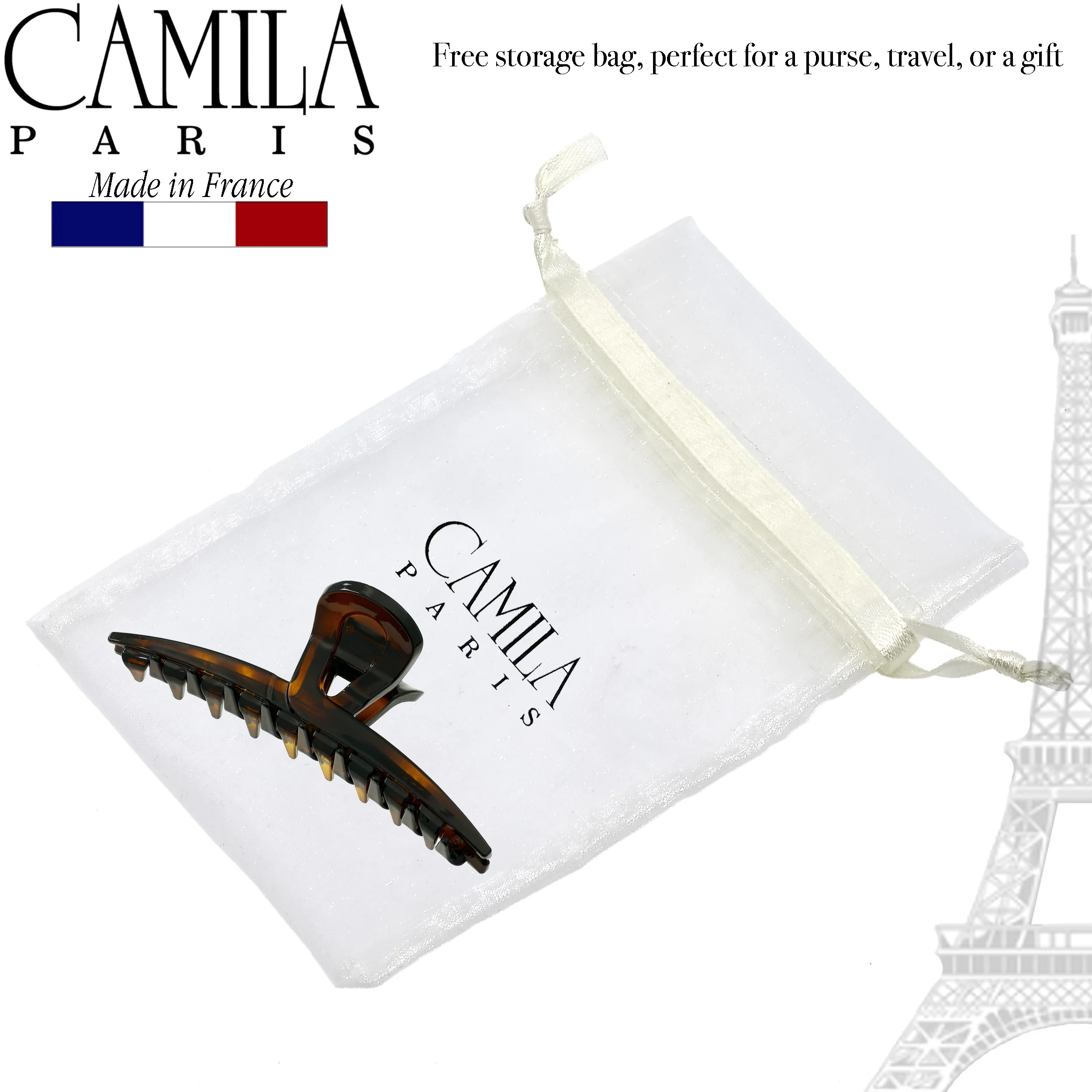Camila Paris Joan Narrow Covered Spring Hair Clip - Image 4