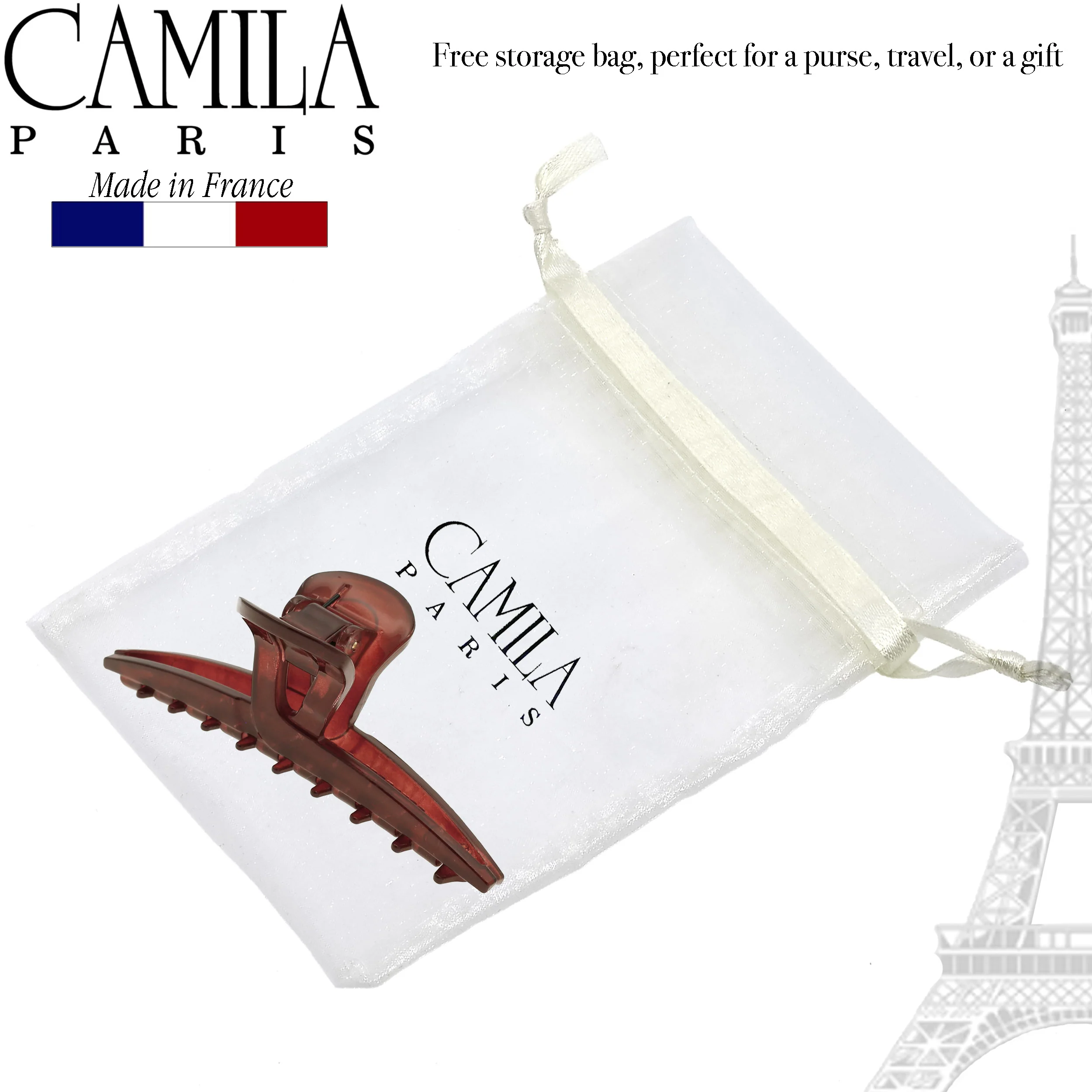 Camila Paris Joan Narrow Covered Spring Hair Clip - Image 40