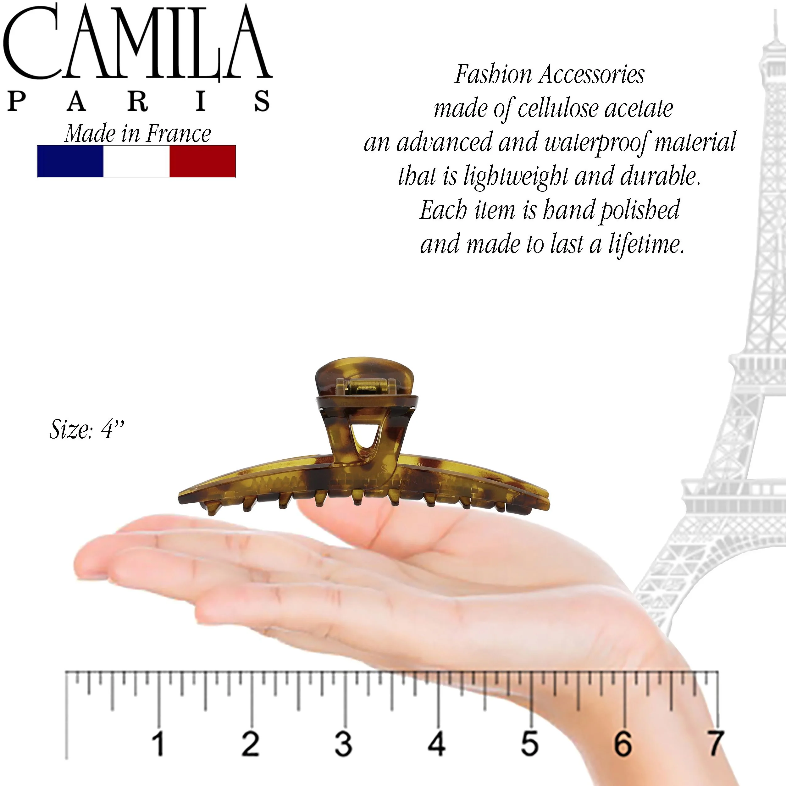 Camila Paris Joan Narrow Covered Spring Hair Clip - Image 42