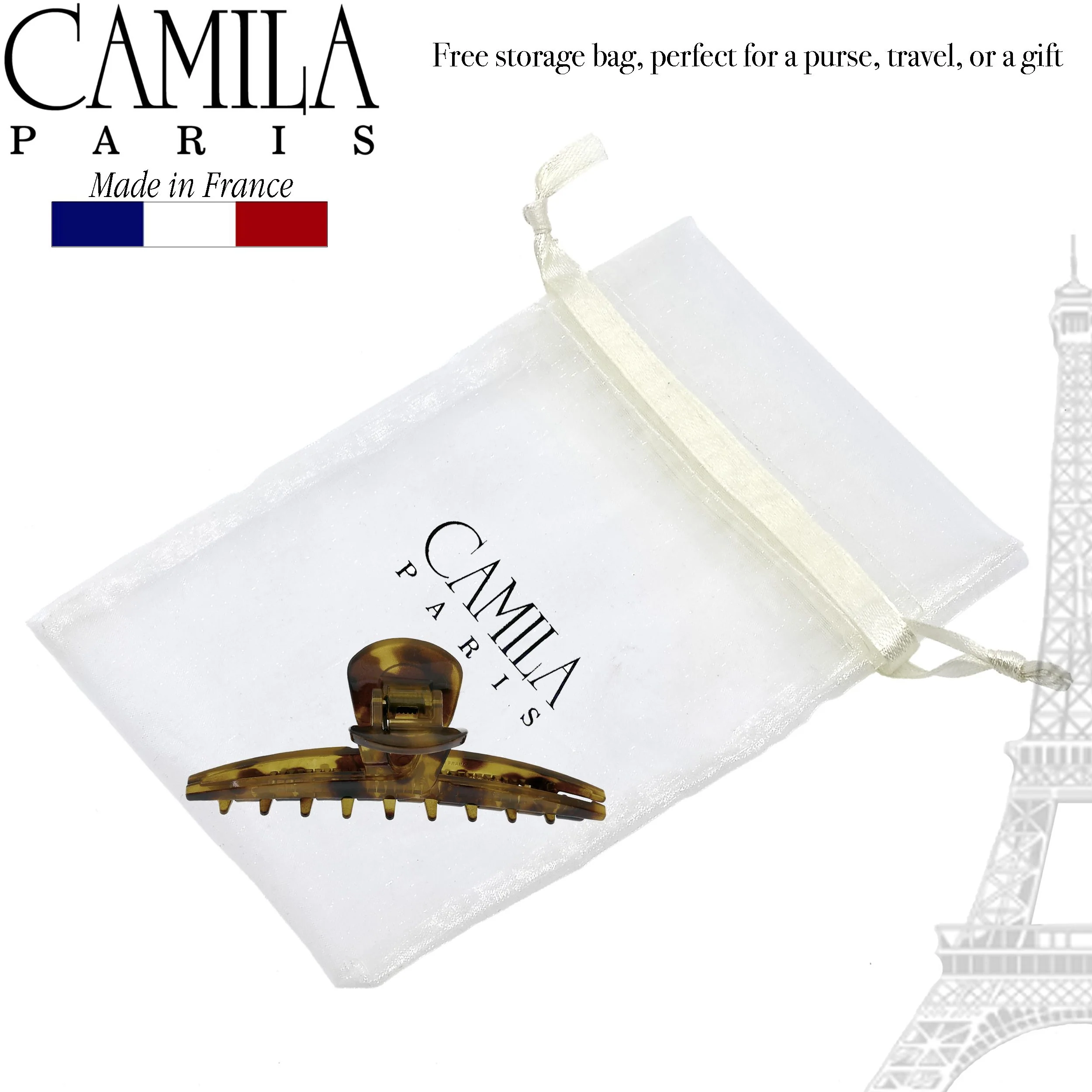 Camila Paris Joan Narrow Covered Spring Hair Clip - Image 44