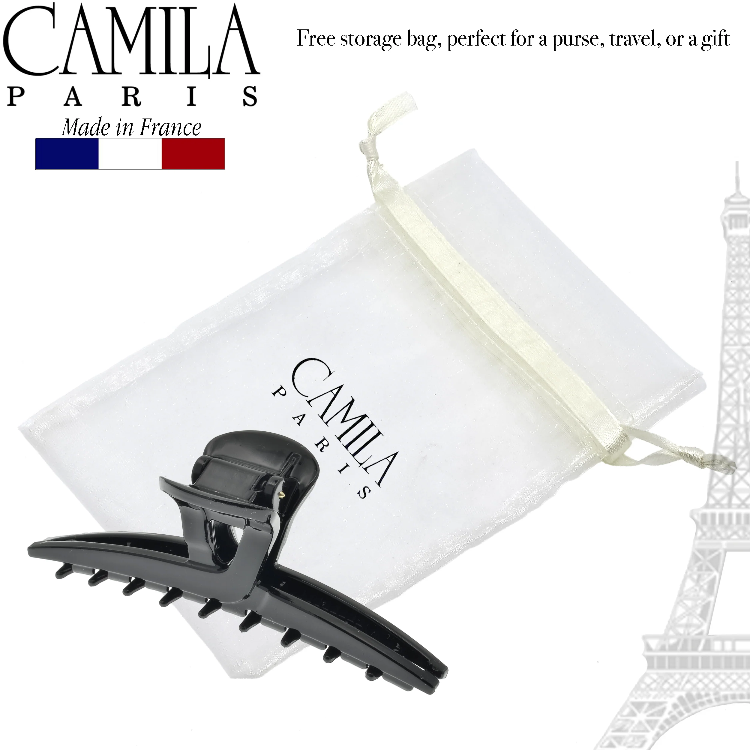 Camila Paris Joan Narrow Covered Spring Hair Clip - Image 8