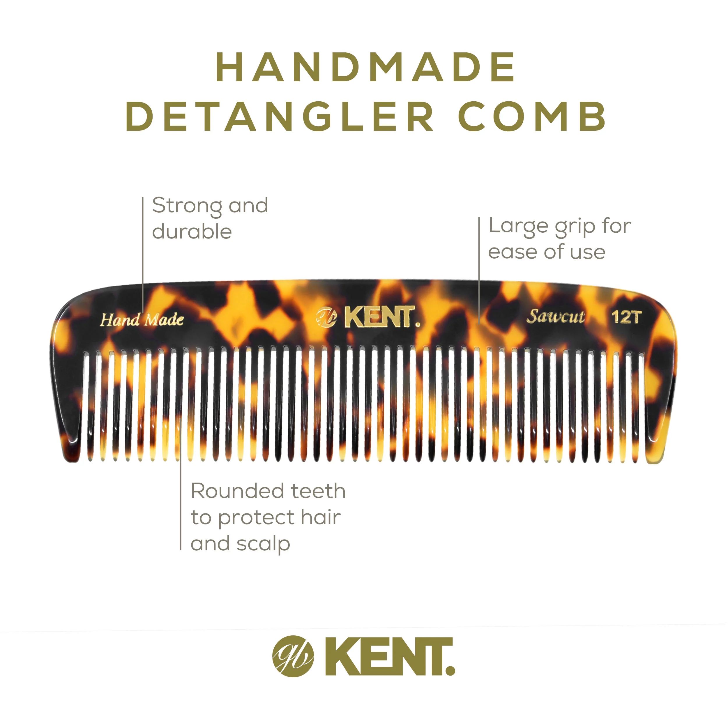 Kent 12T Wide Tooth Handmade Beard Comb - Image 10