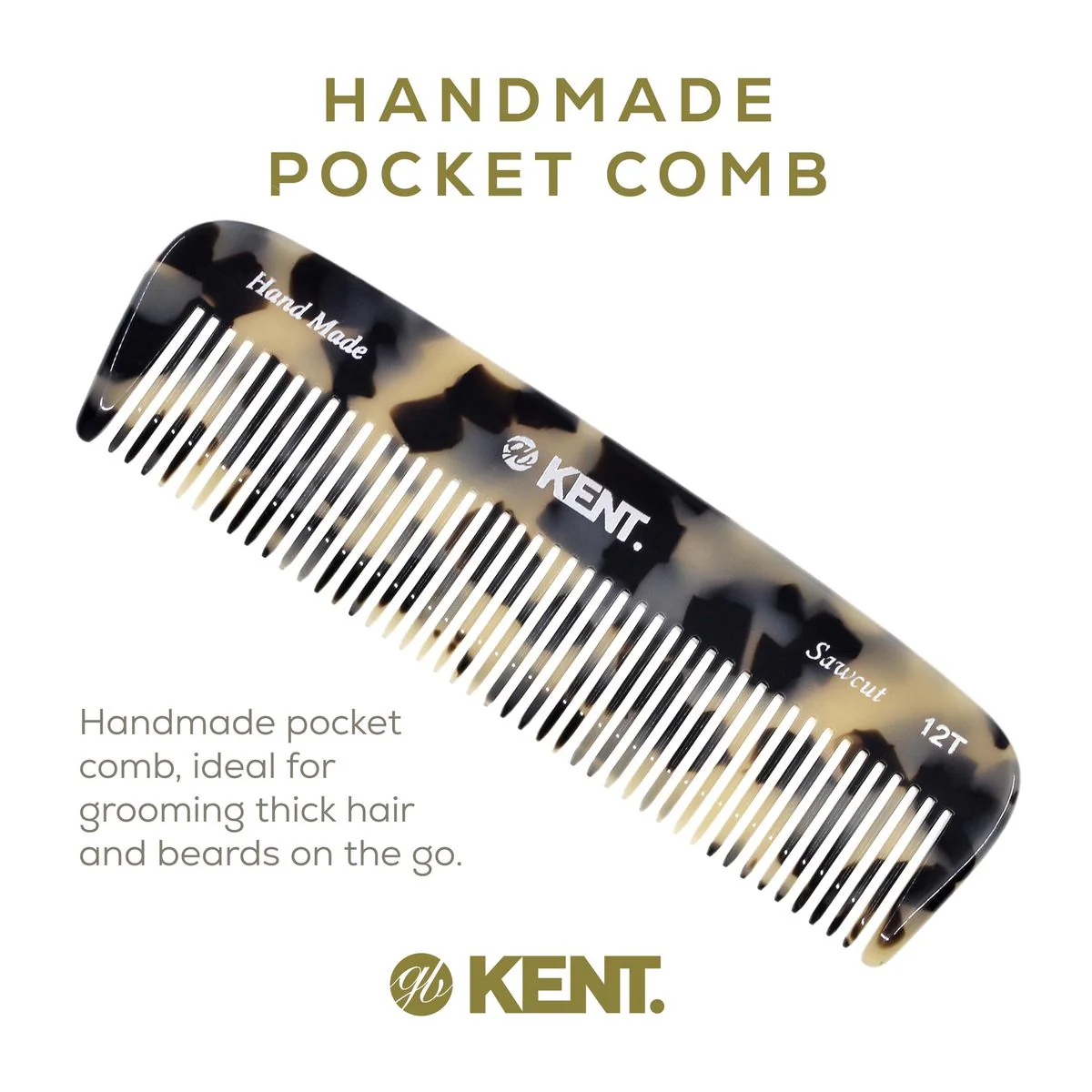 Kent 12T Wide Tooth Handmade Beard Comb - Image 15