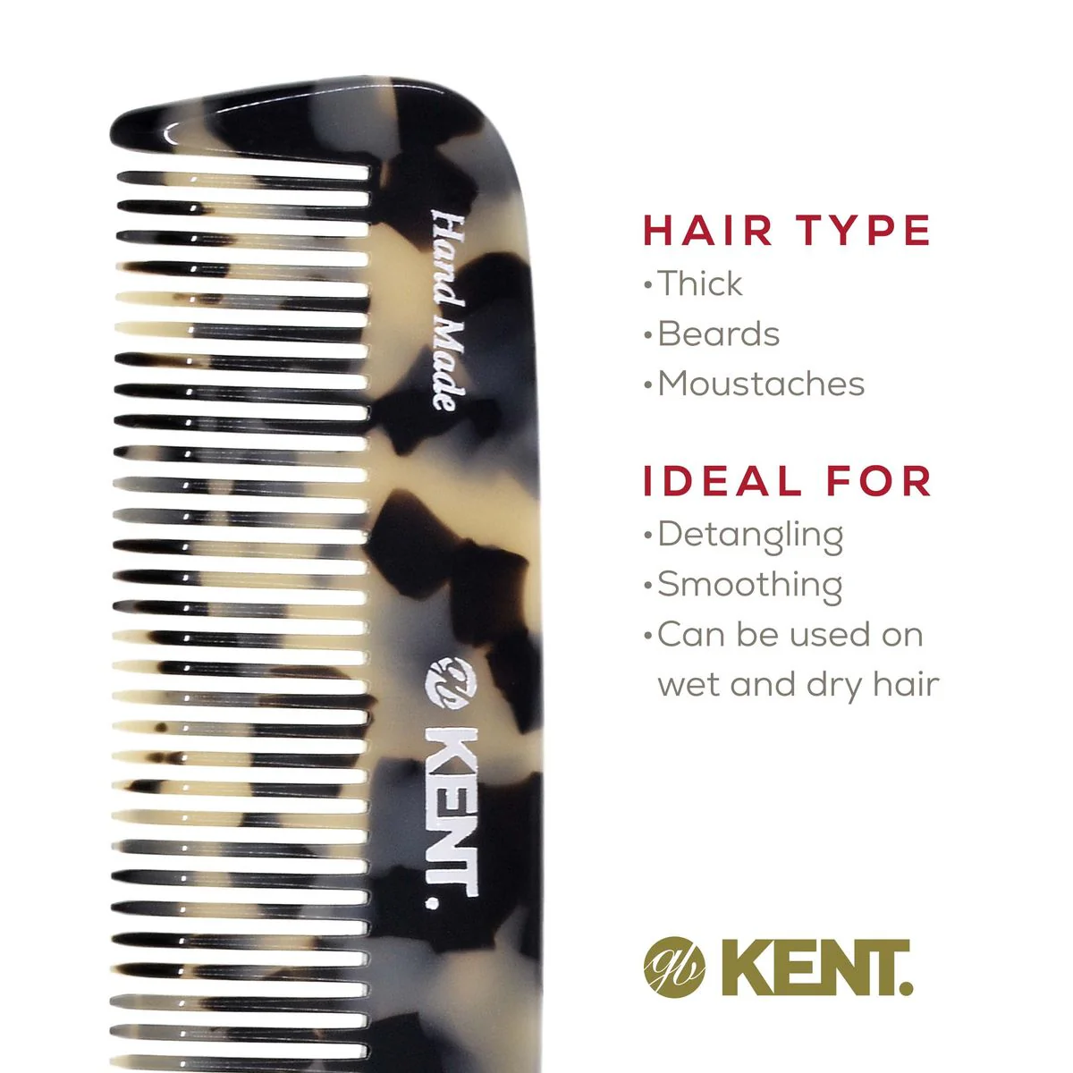 Kent 12T Wide Tooth Handmade Beard Comb - Image 18