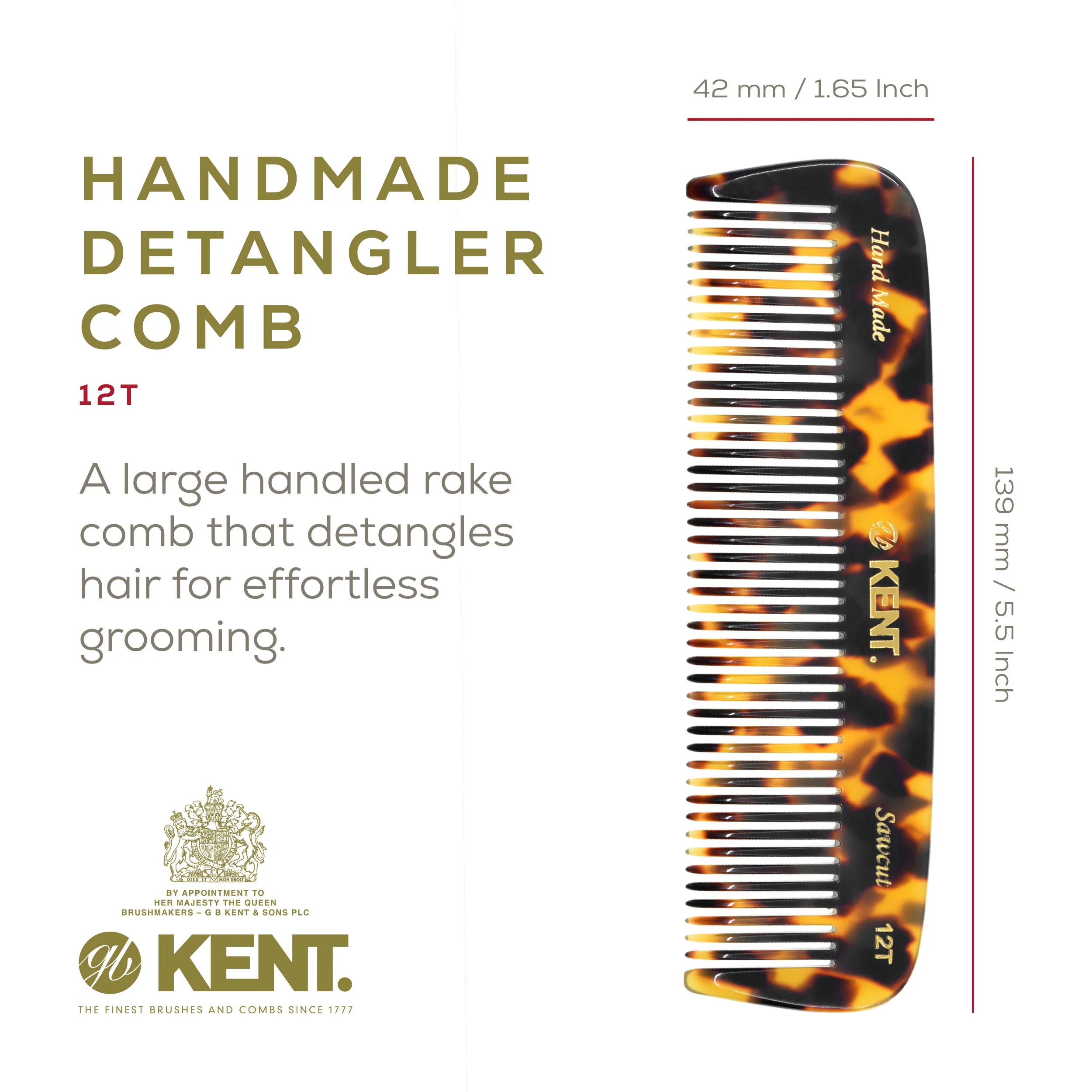 Kent 12T Wide Tooth Handmade Beard Comb - Image 8