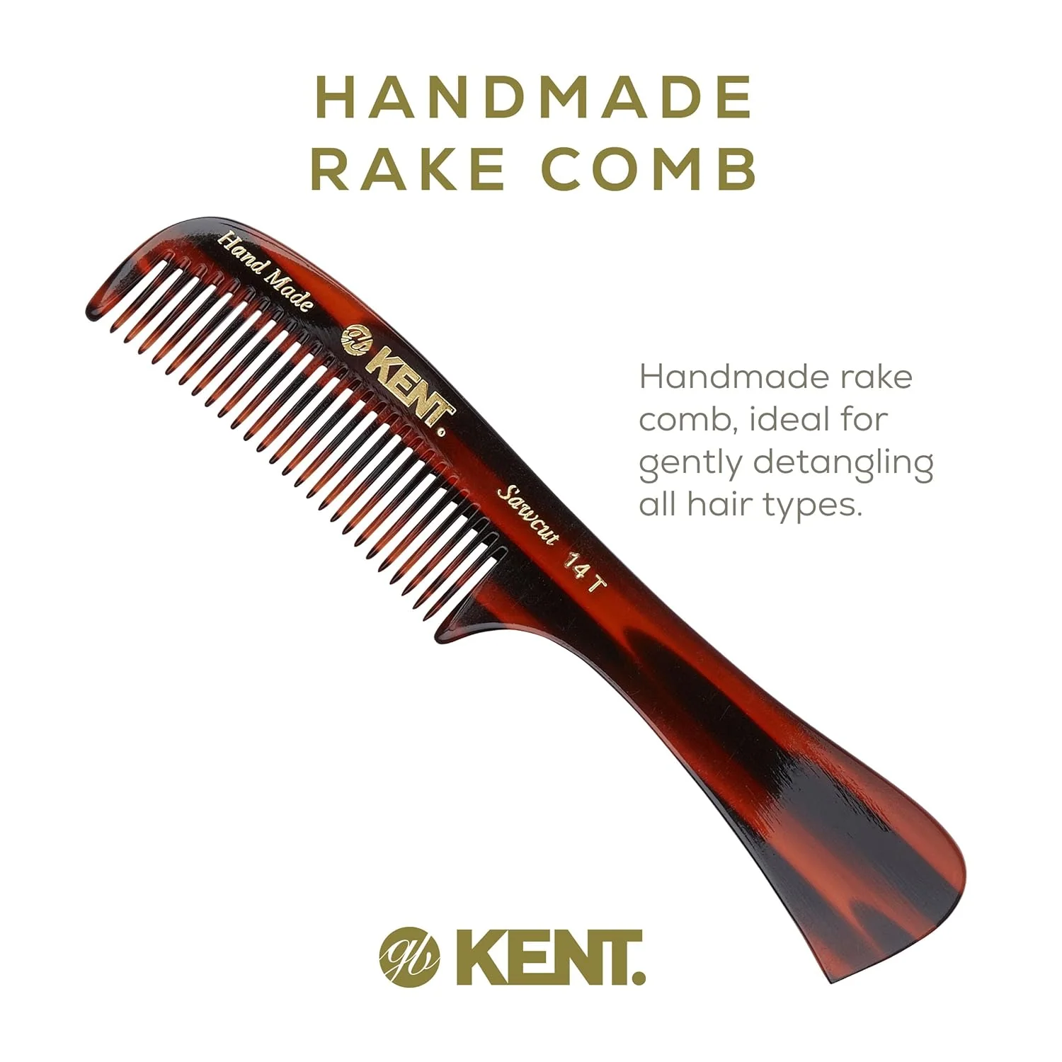 Kent 14T Wide Tooth Handmade Comb - Image 3