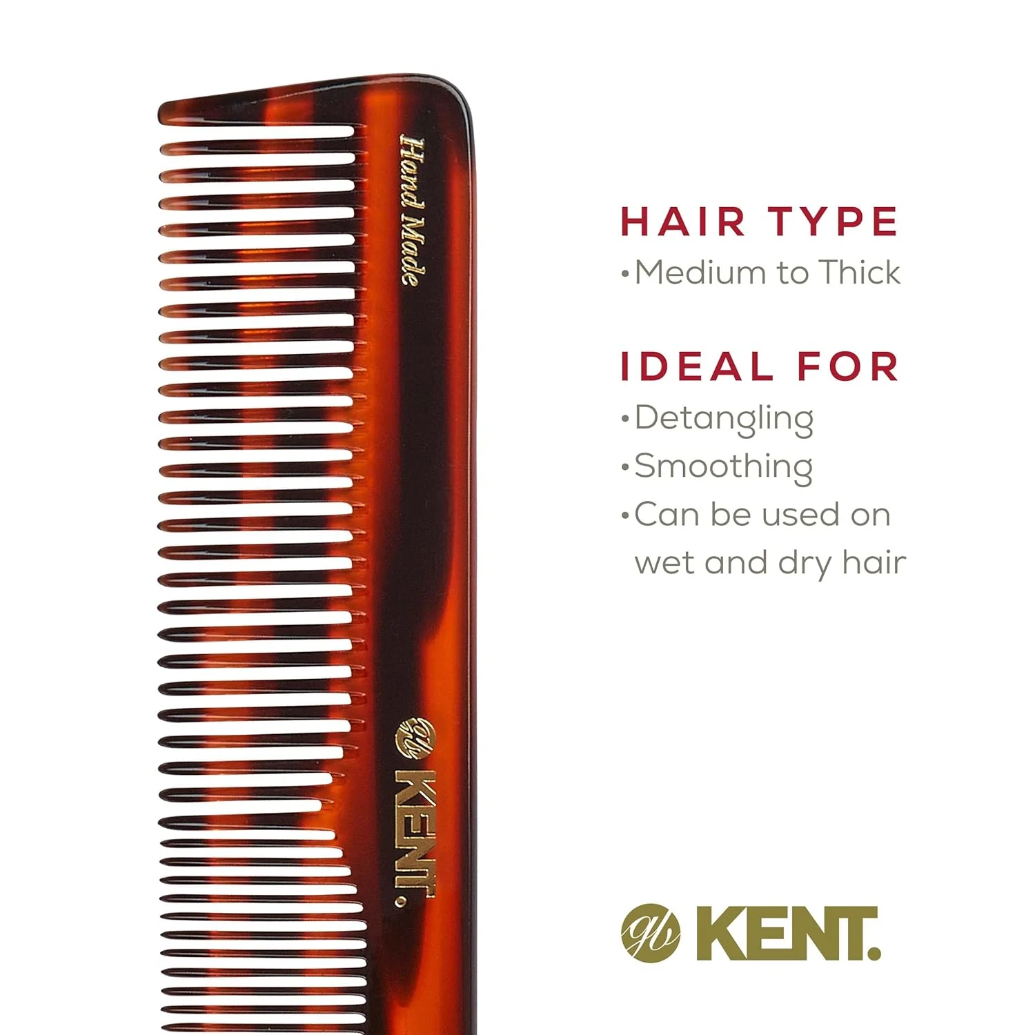 Kent 16T Mixed Tooth Handmade Comb - Image 18