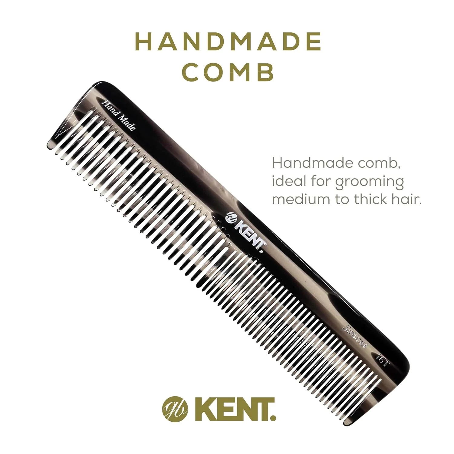 Kent 16T Mixed Tooth Handmade Comb - Image 21