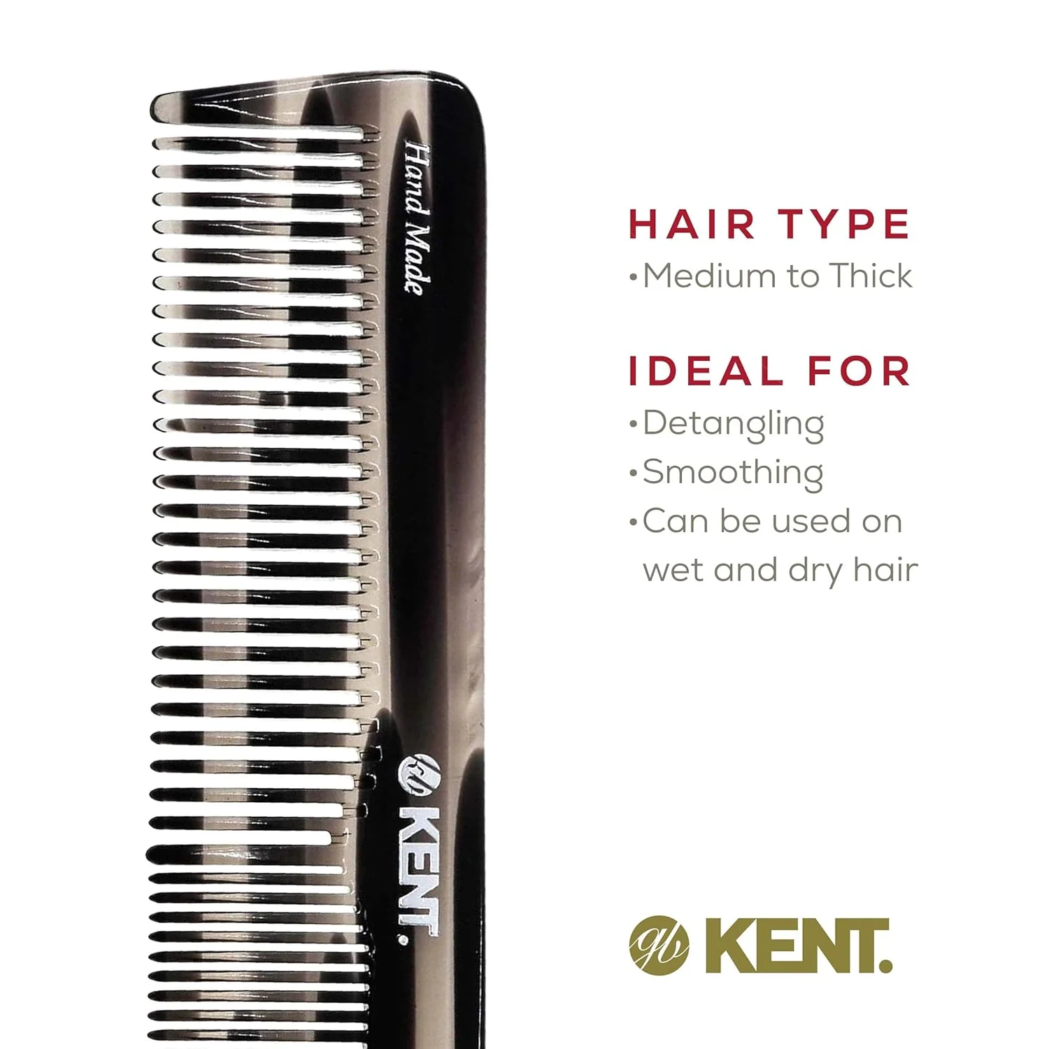 Kent 16T Mixed Tooth Handmade Comb - Image 24