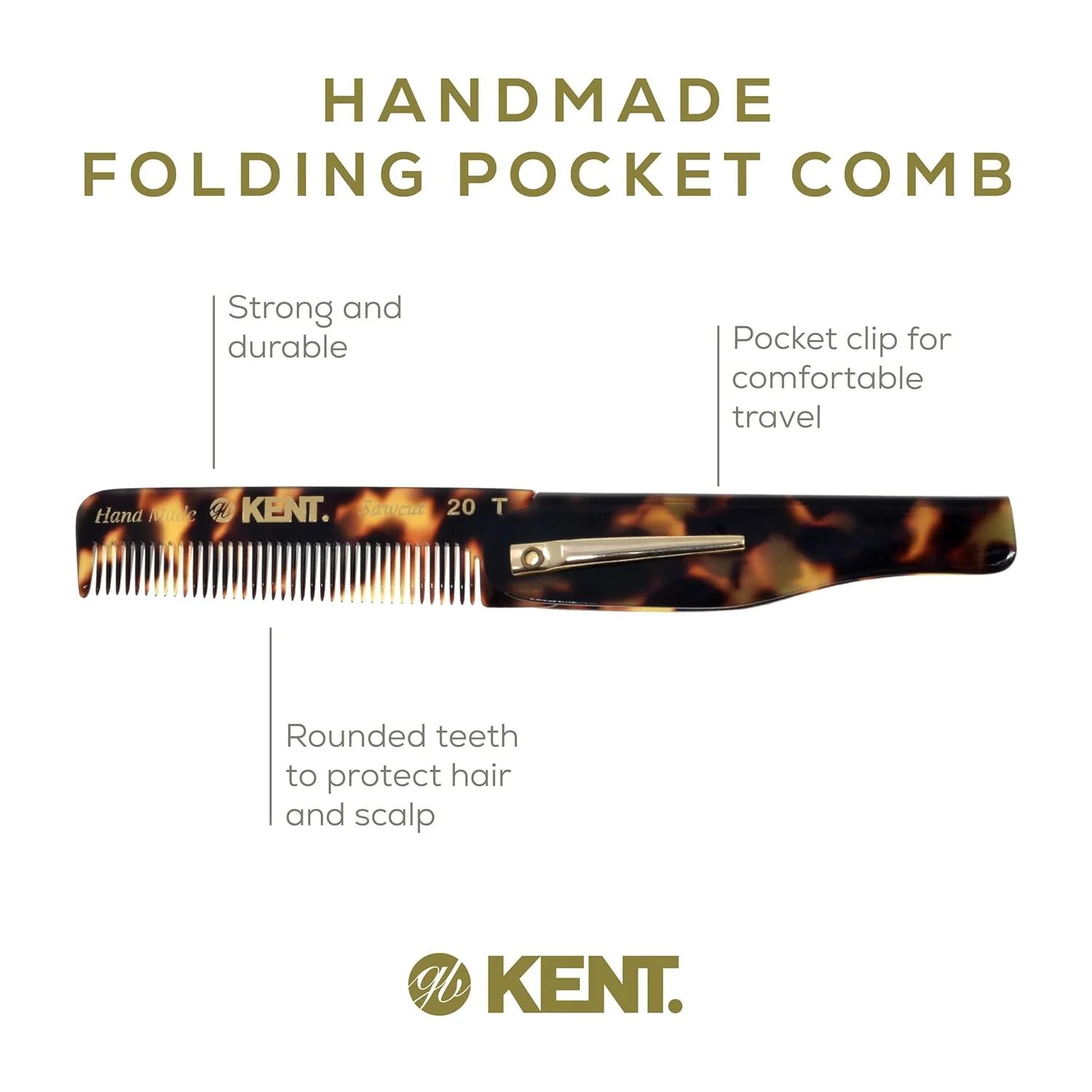 Kent 20T Fine Tooth Folding Pocket Comb - Image 10