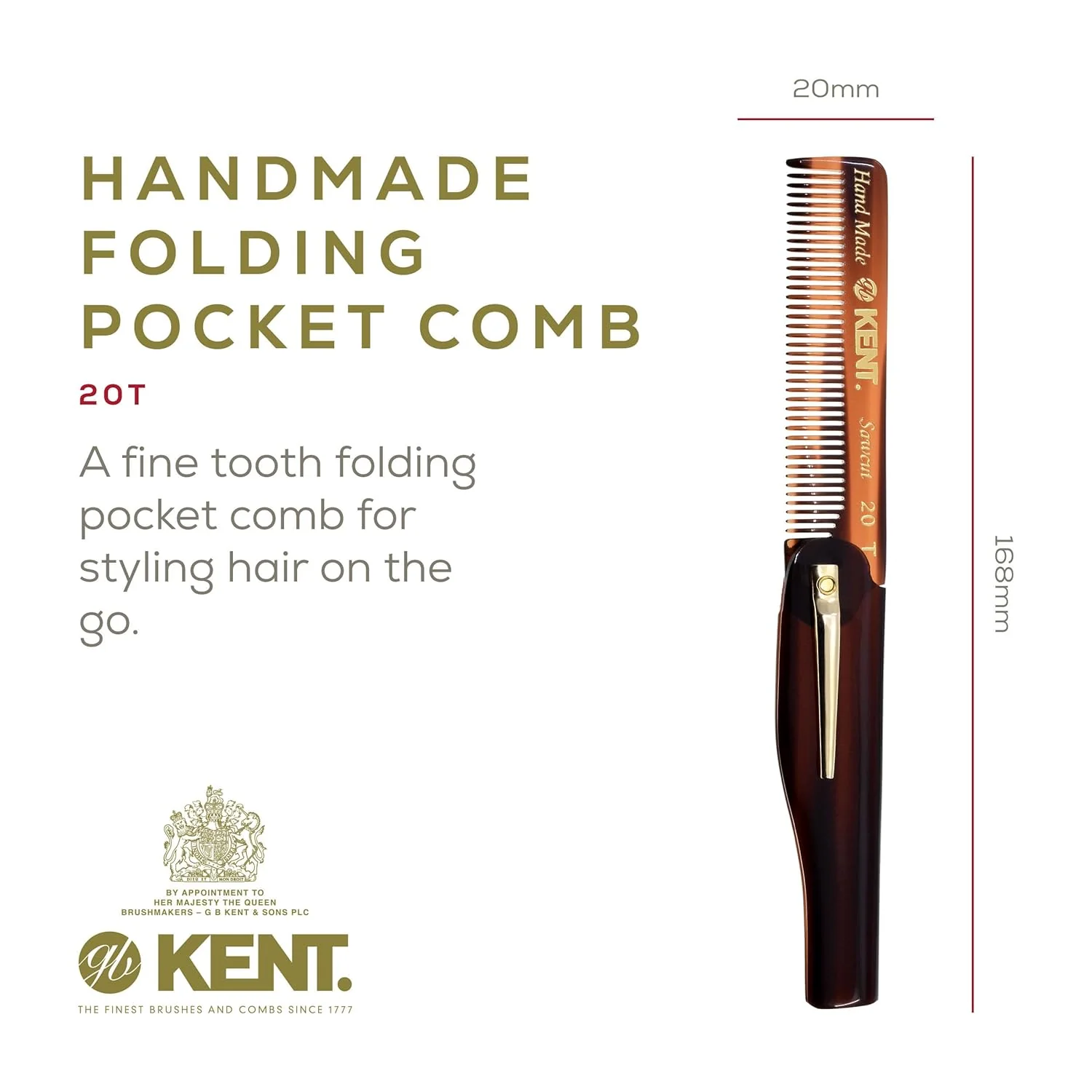 Kent 20T Fine Tooth Folding Pocket Comb - Image 14