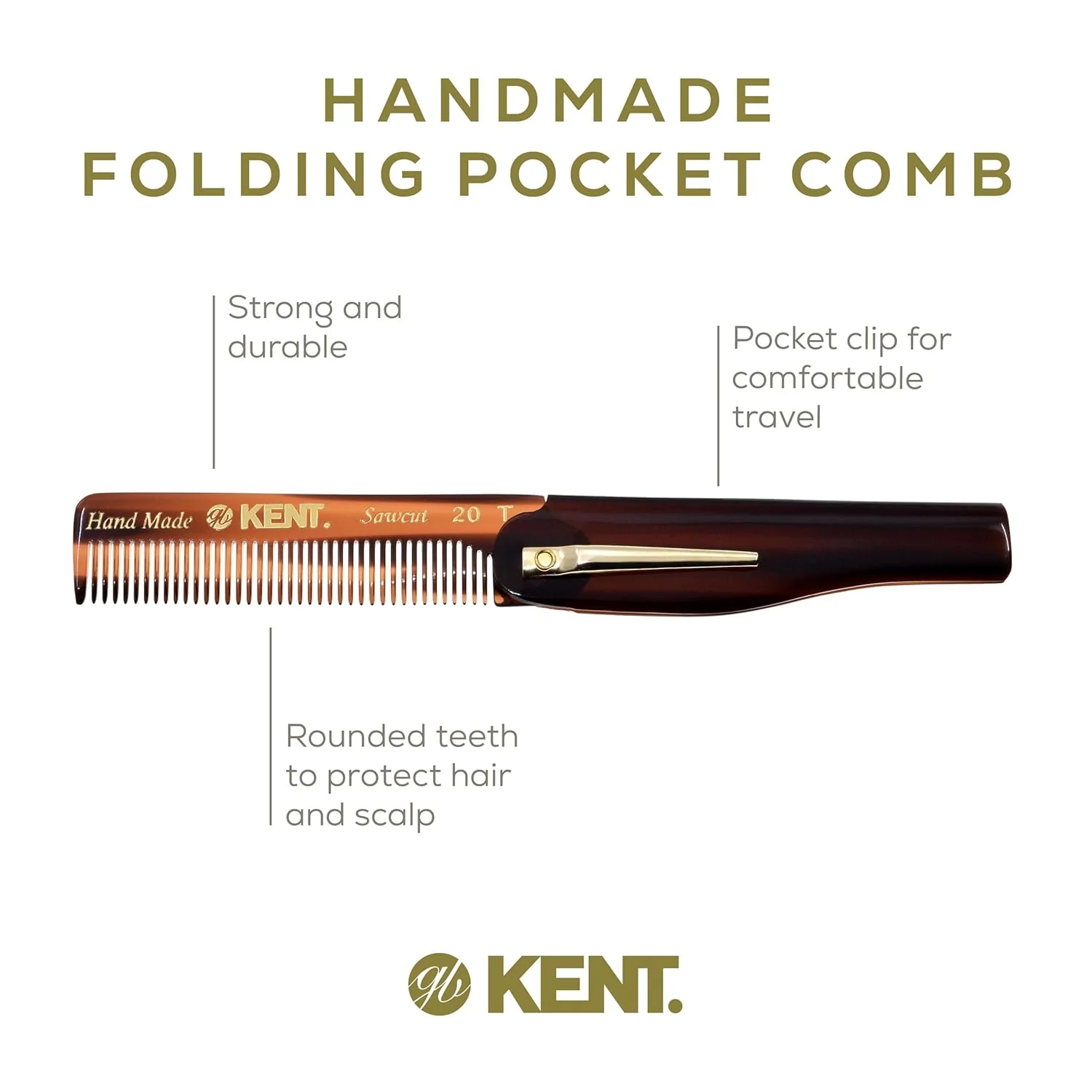 Kent 20T Fine Tooth Folding Pocket Comb - Image 16