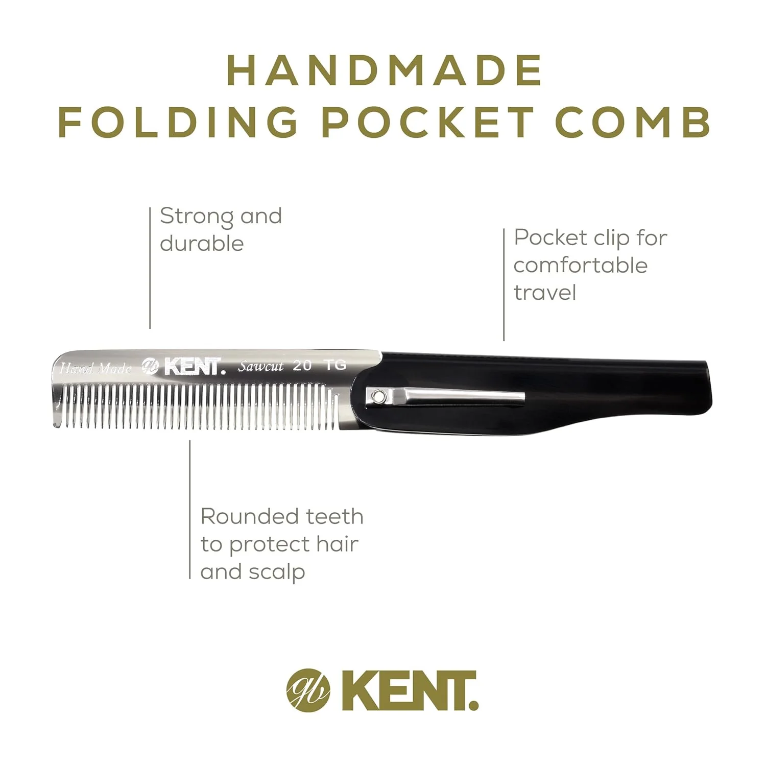Kent 20T Fine Tooth Folding Pocket Comb - Image 22