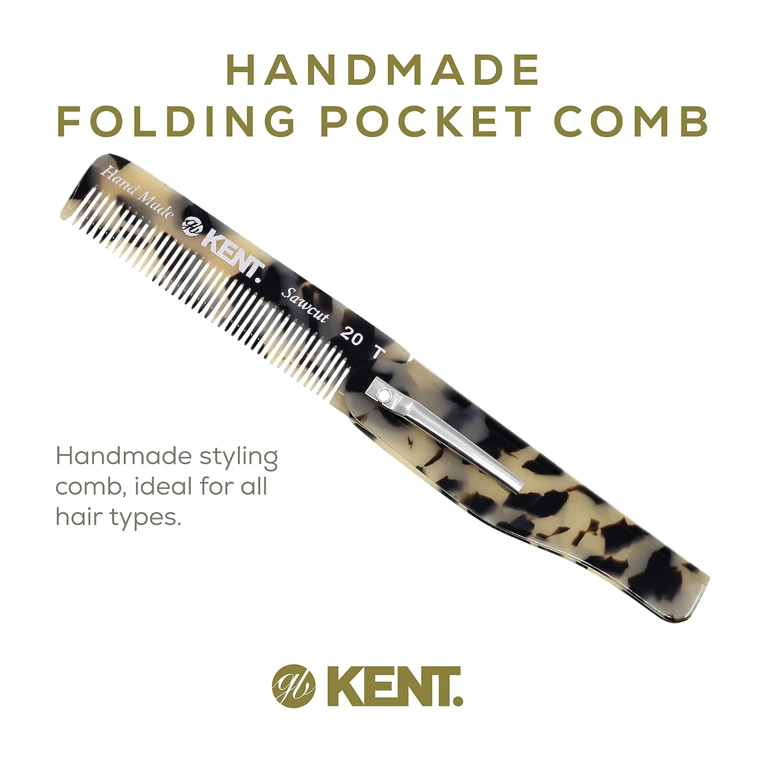 Kent 20T Fine Tooth Folding Pocket Comb - Image 3