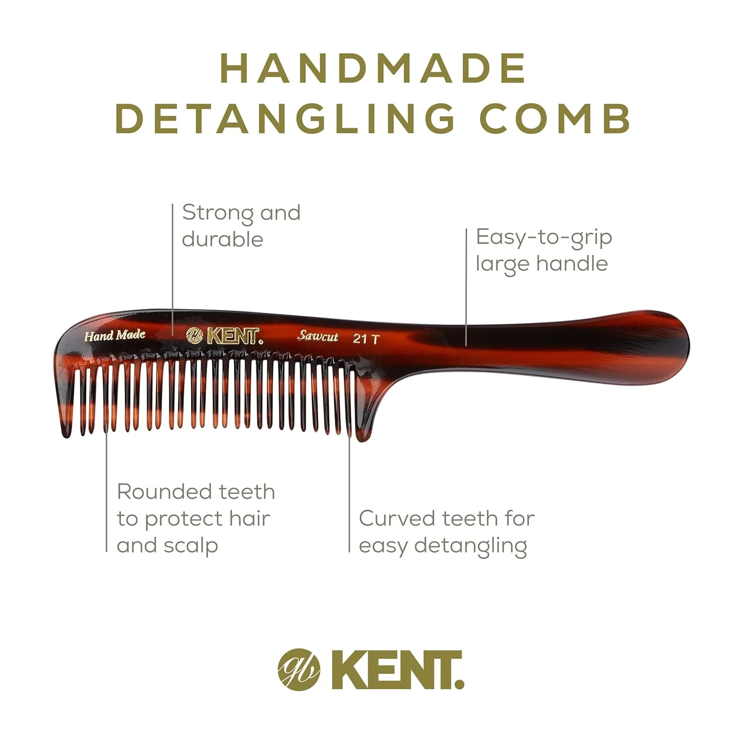 Kent 21T Curved Double Row Detangling Comb - Image 10