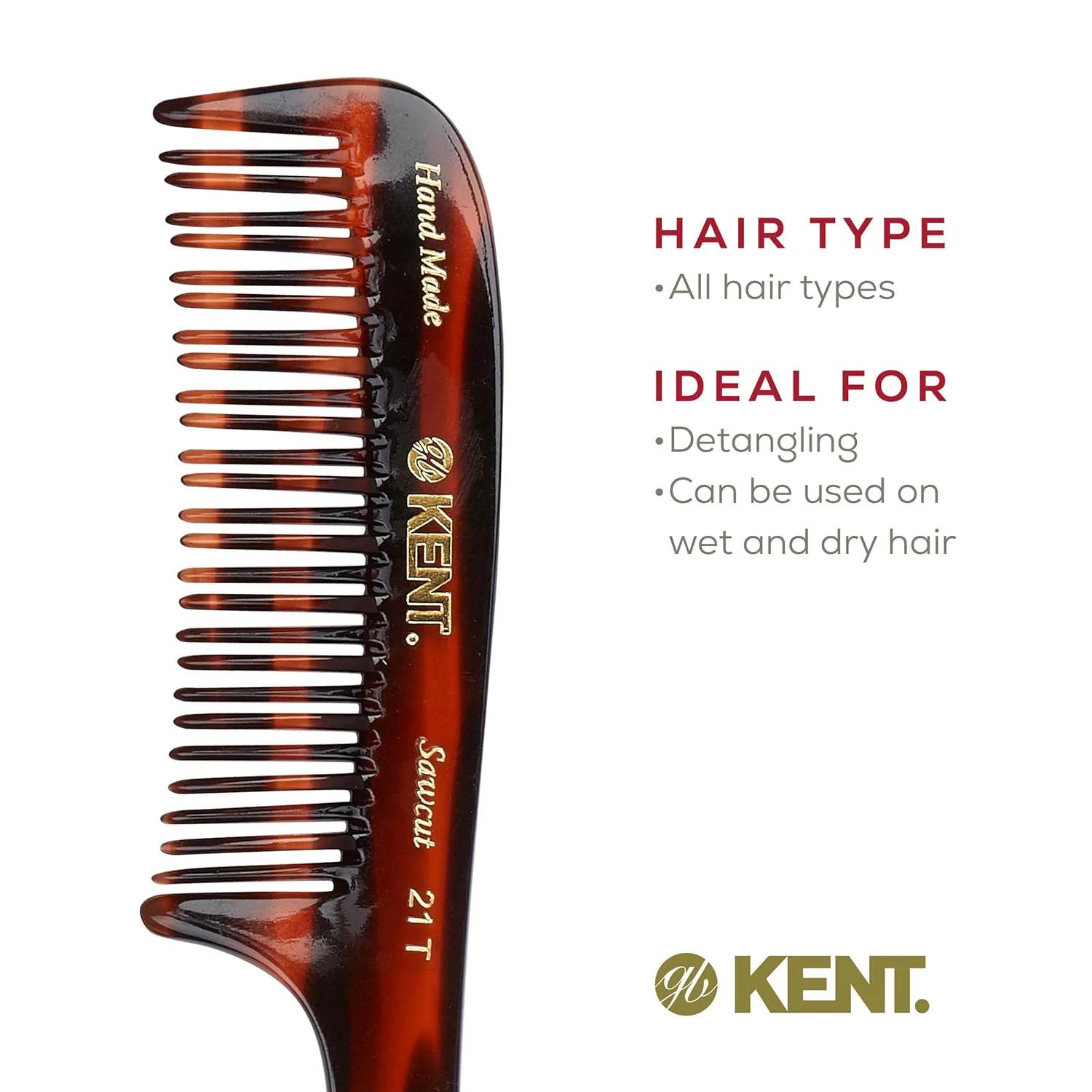 Kent 21T Curved Double Row Detangling Comb - Image 12