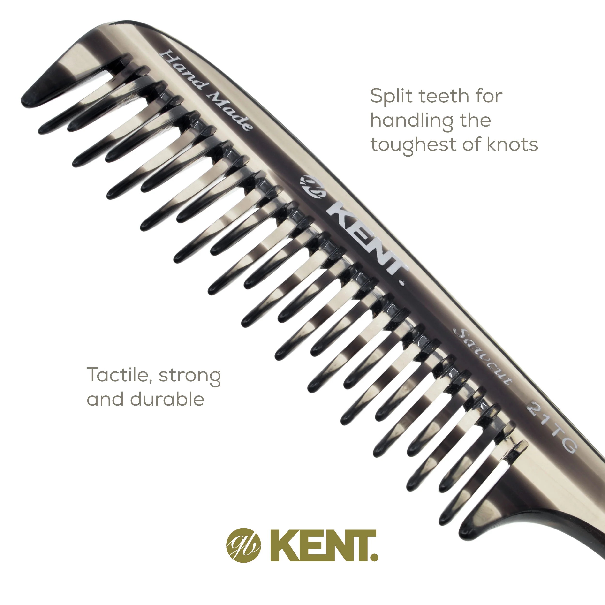 Kent 21T Curved Double Row Detangling Comb - Image 4
