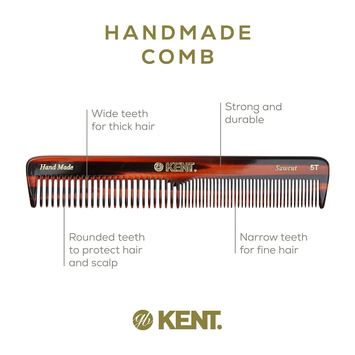 Kent 5T Mixed Tooth Comb - Image 4