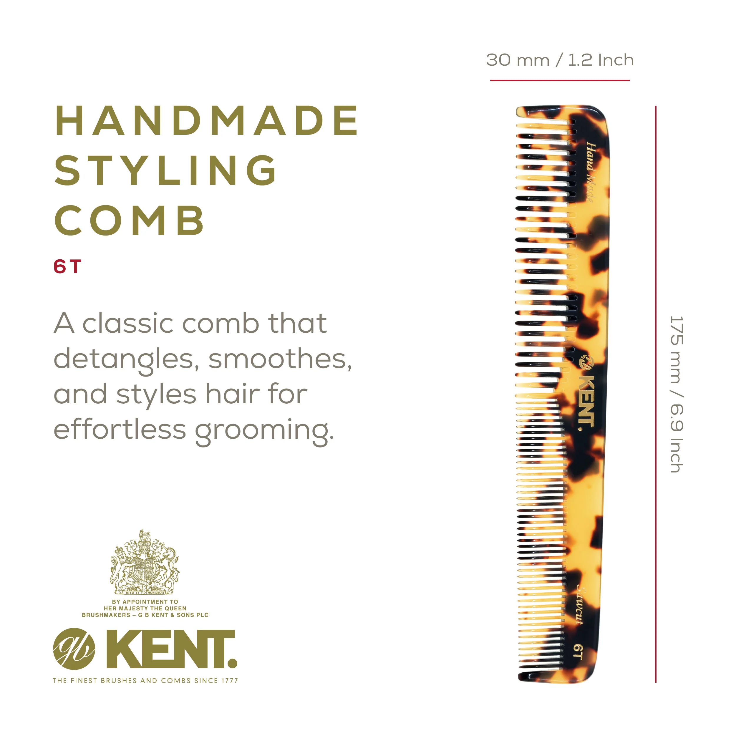 Kent 6T Mixed Tooth Dressing Comb - Image 8